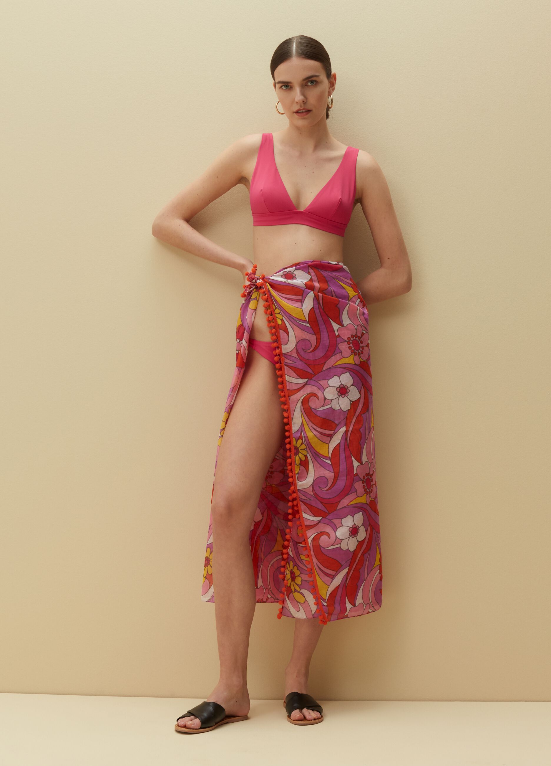 Triangle Bikini Top Fuchsia Pour Femme Piombo