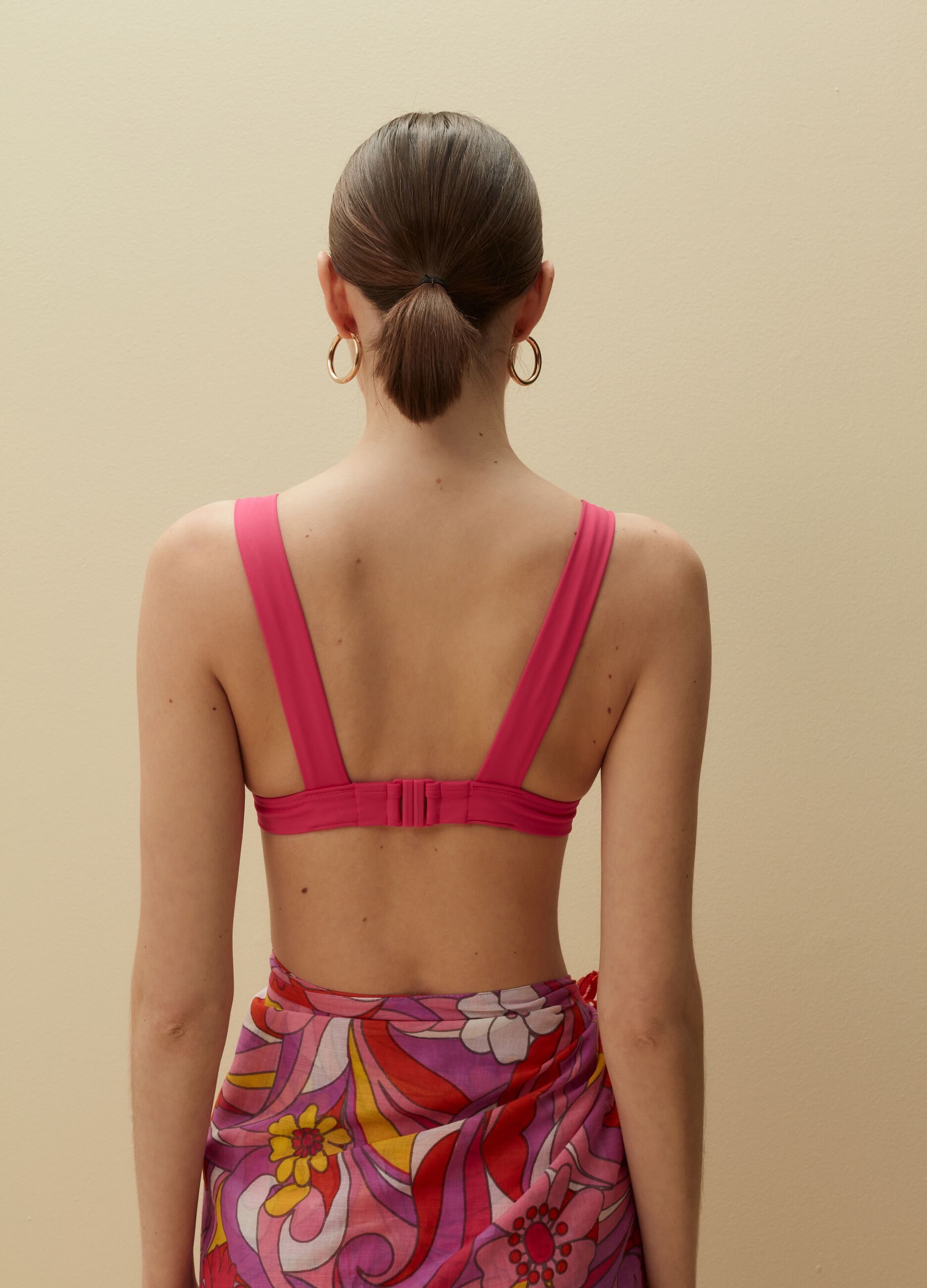 Triangle Bikini Top Fuchsia Pour Femme Piombo