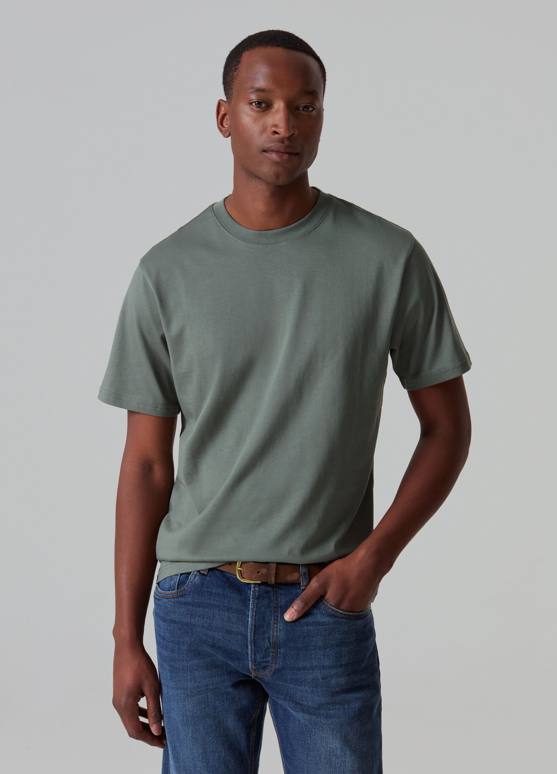 Supima cotton T shirt with round neck