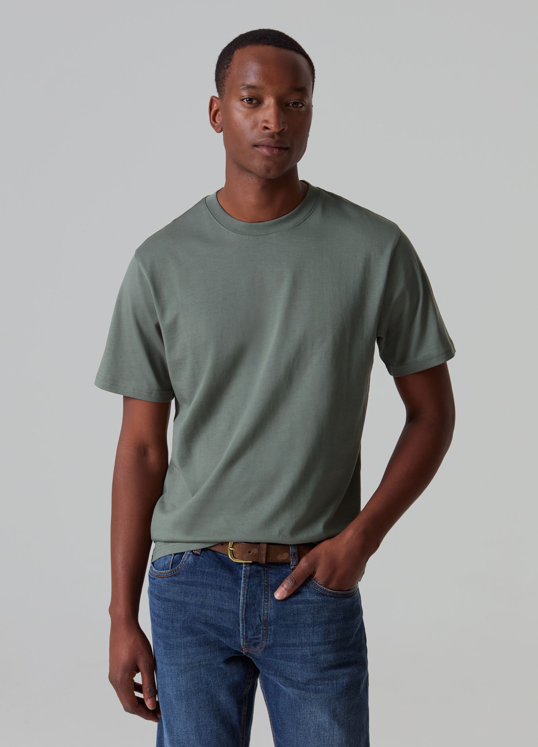 Supima cotton T-shirt with round neck