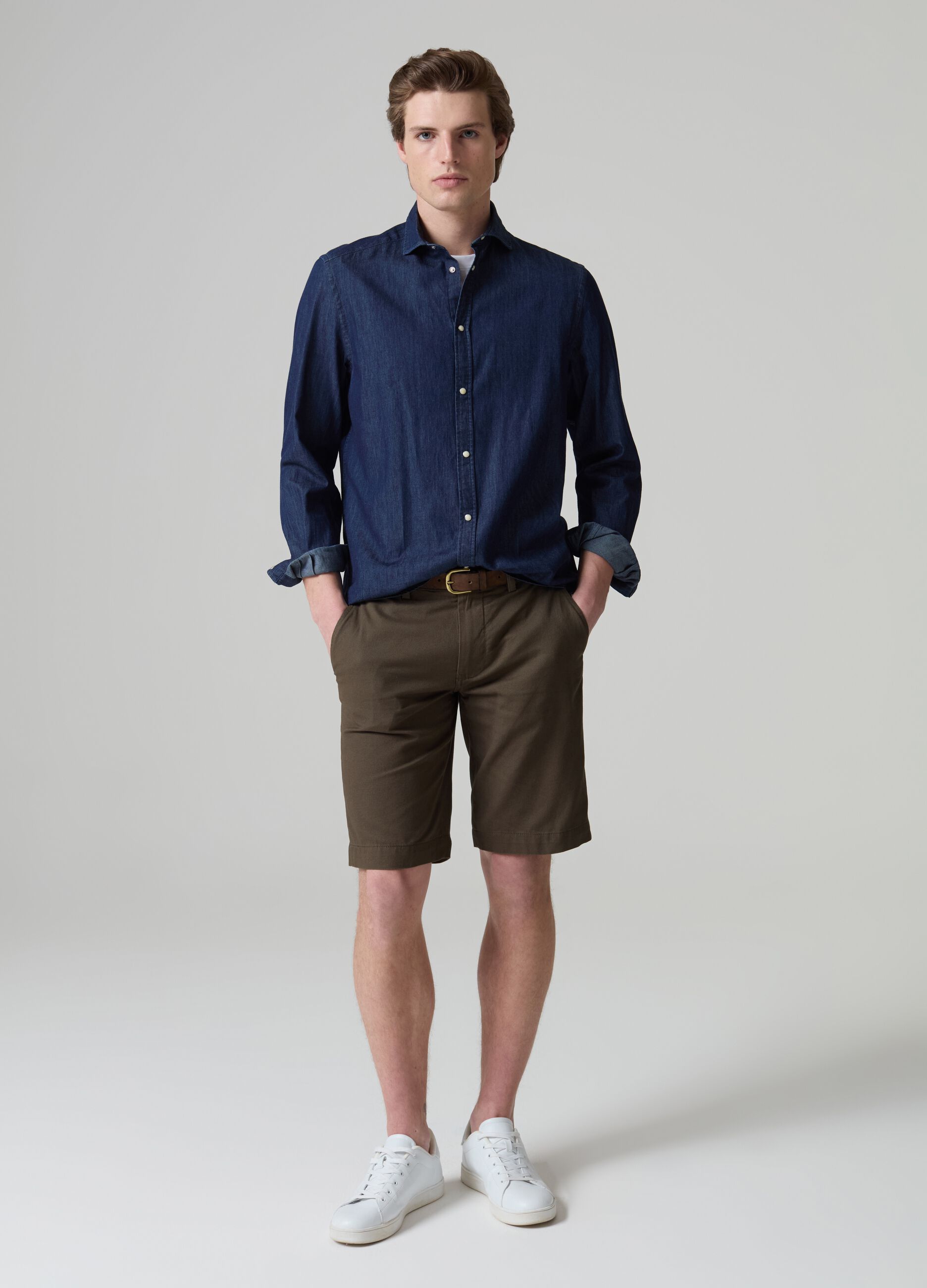Chino Bermuda shorts in cotton_0