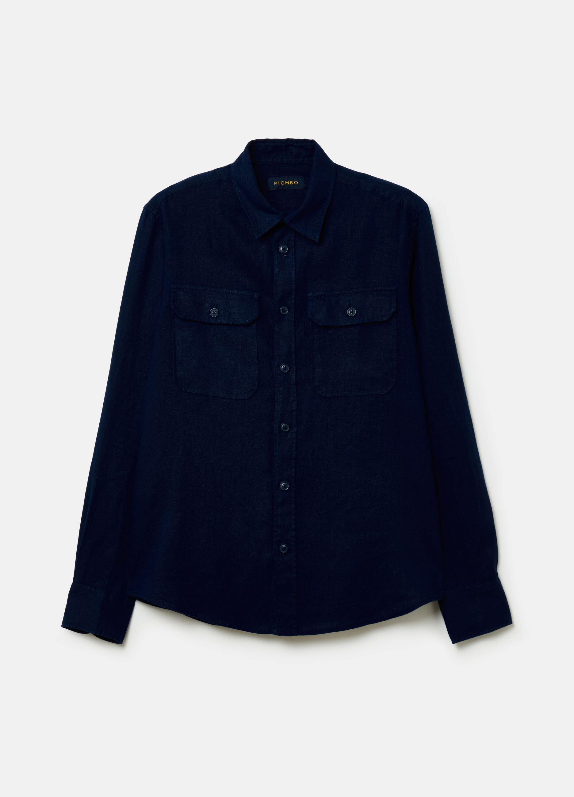 Regular-fit shirt in linen with pockets_3