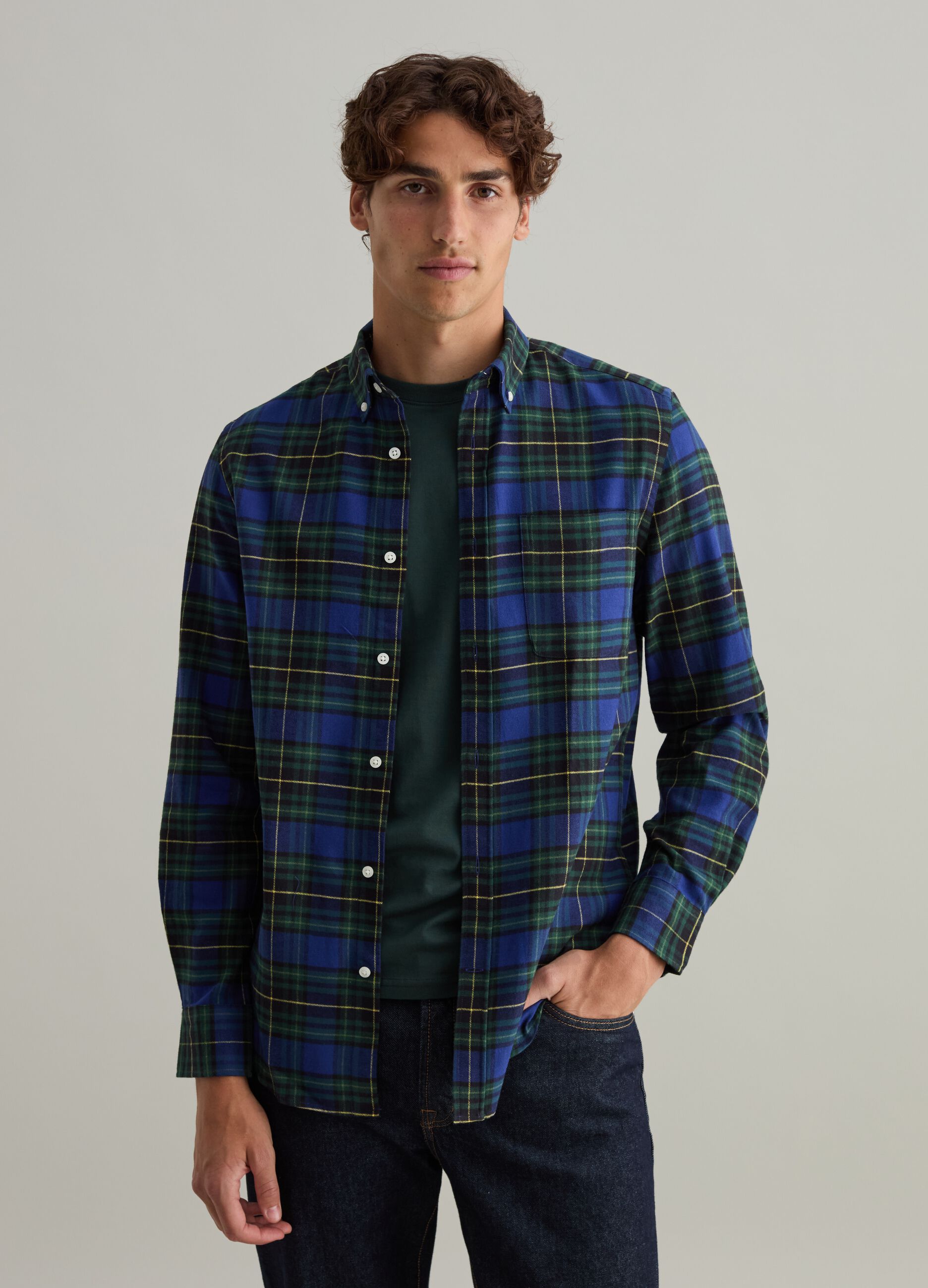 Man's Flannel shirt with check pattern | PIOMBO