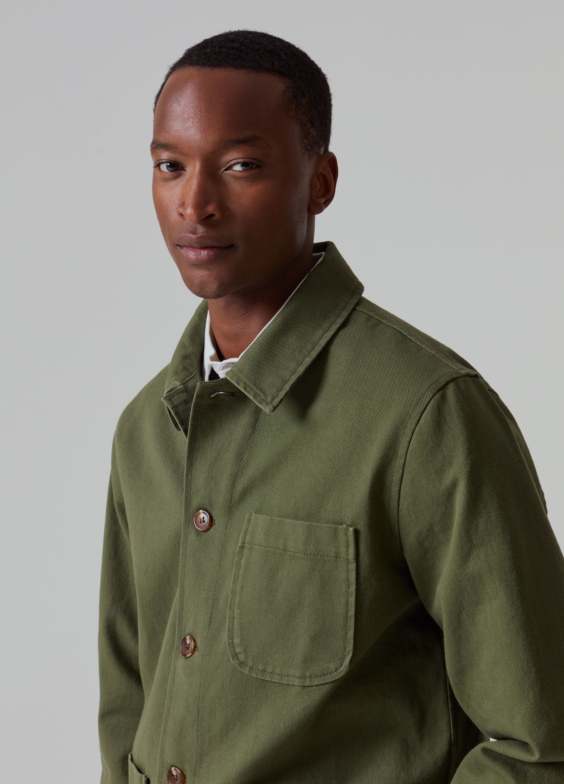 Cotton shacket with pockets