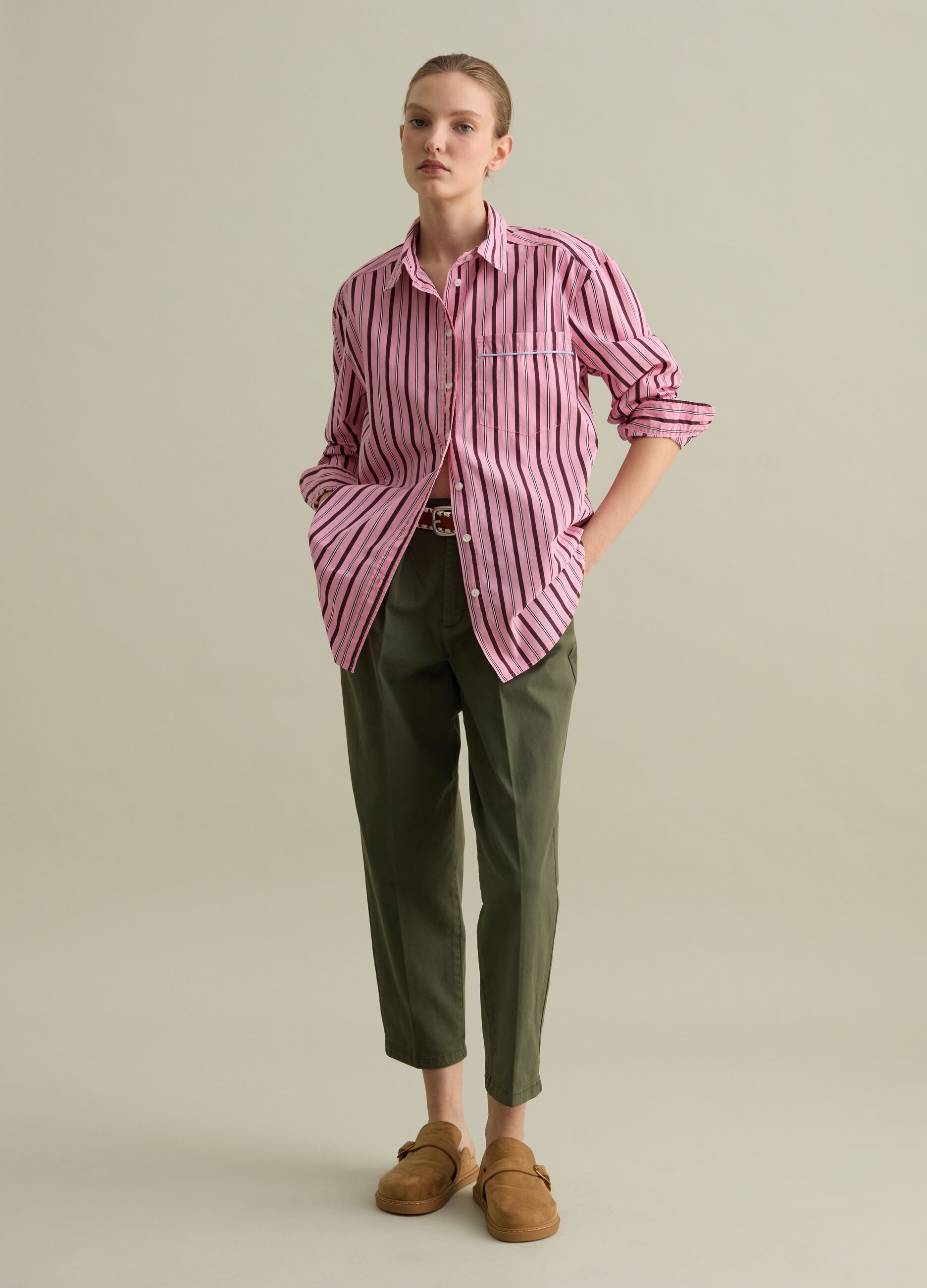 Striped Oxford shirt with pocket