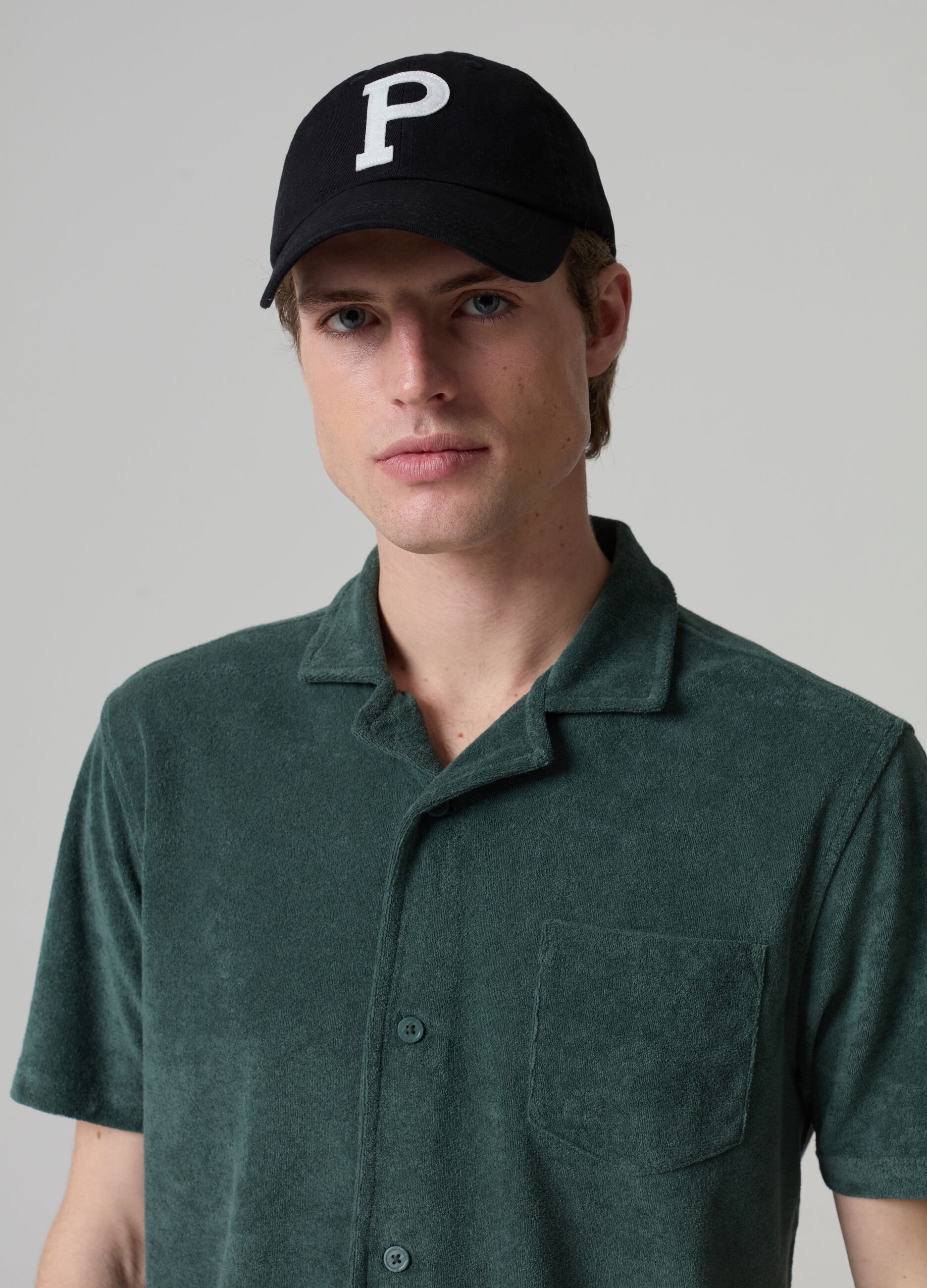 Reverse French terry polo shirt_1