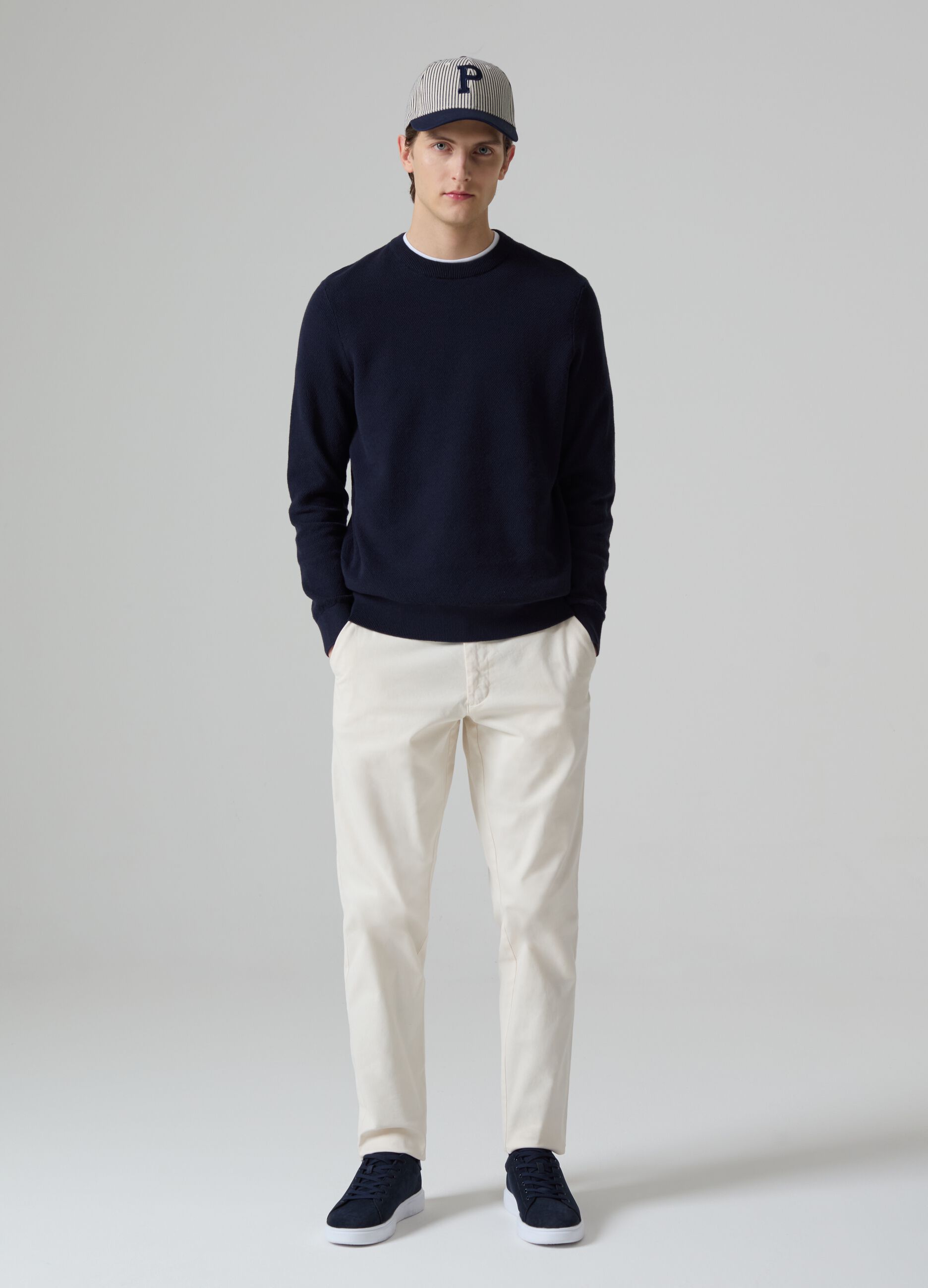 Slim-fit, stretch cotton chinos
