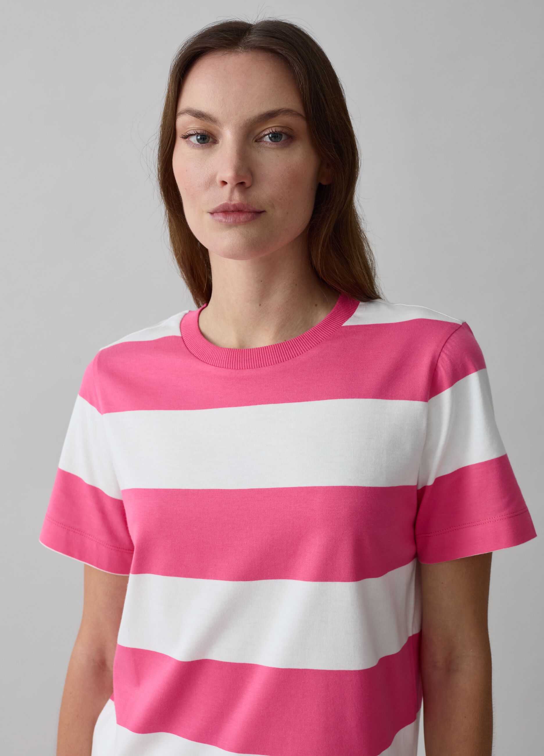 Camiseta de algodón de rayas_1