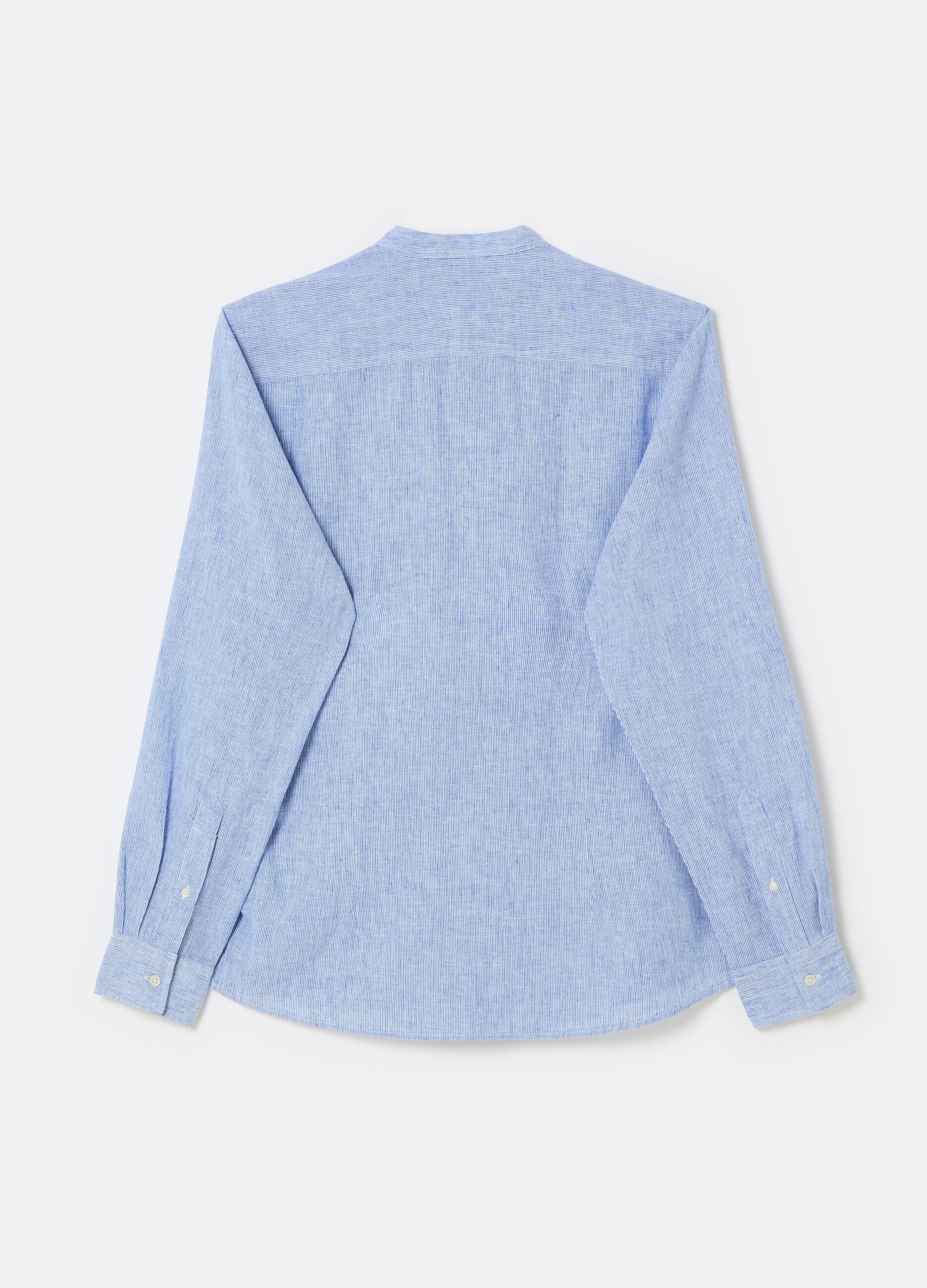 Iridescent-effect cotton and linen shirt_4