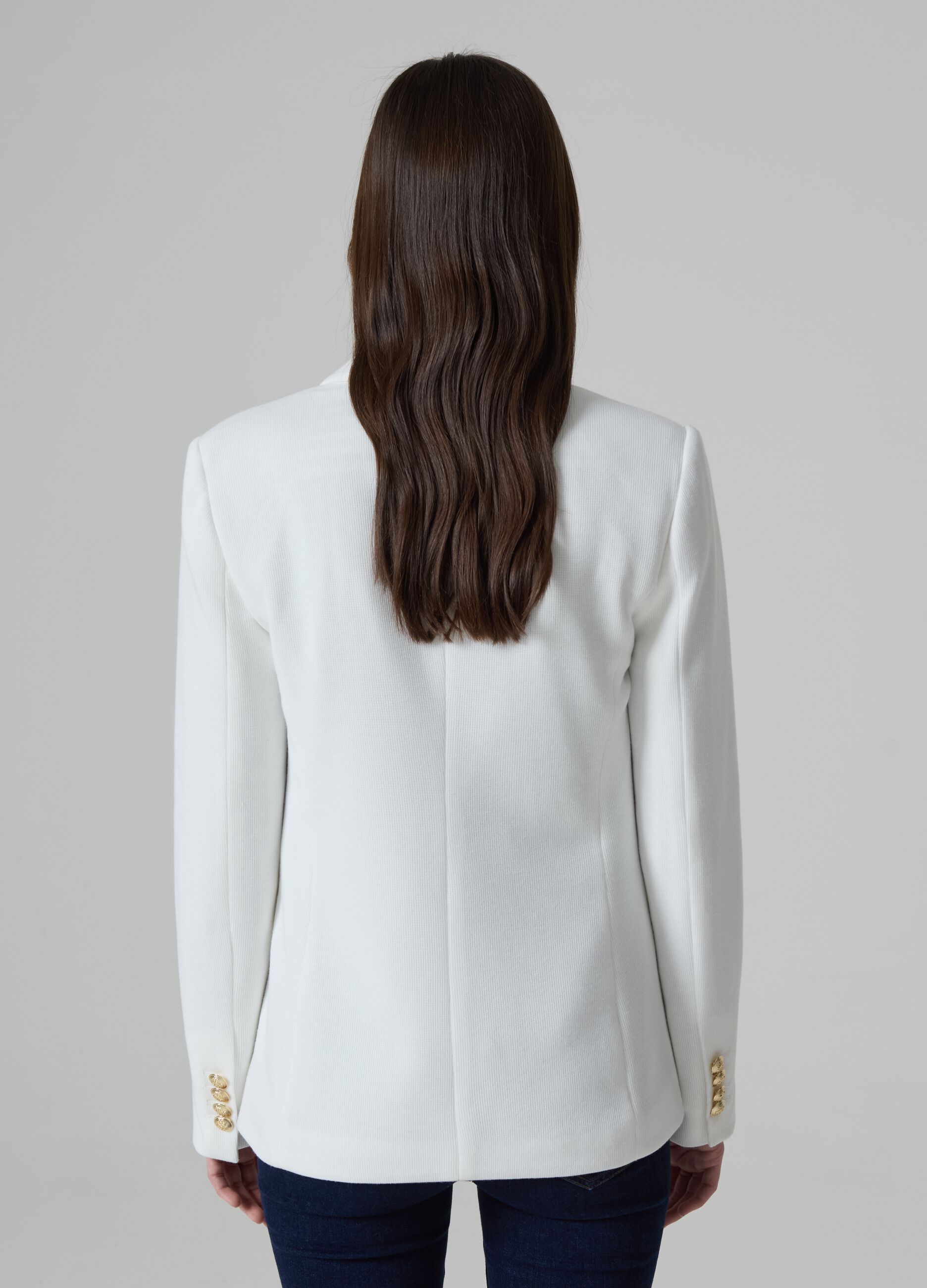 Ribbed-knit double-breasted blazer_1