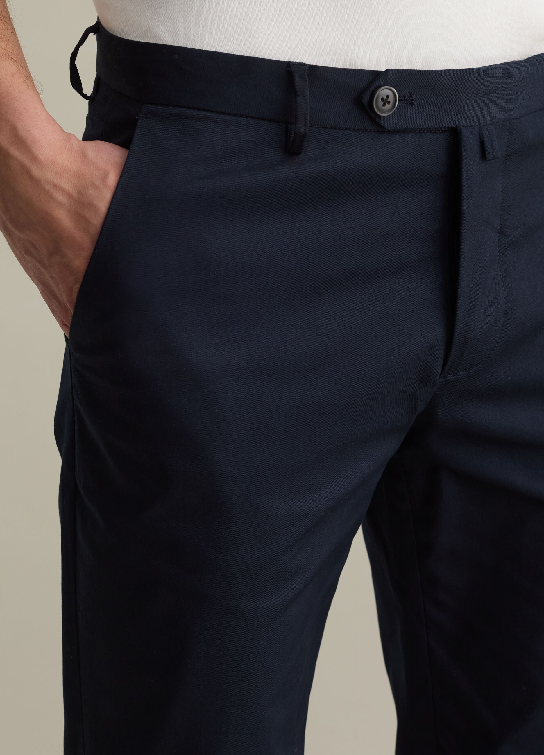 Stretch cotton chino trousers