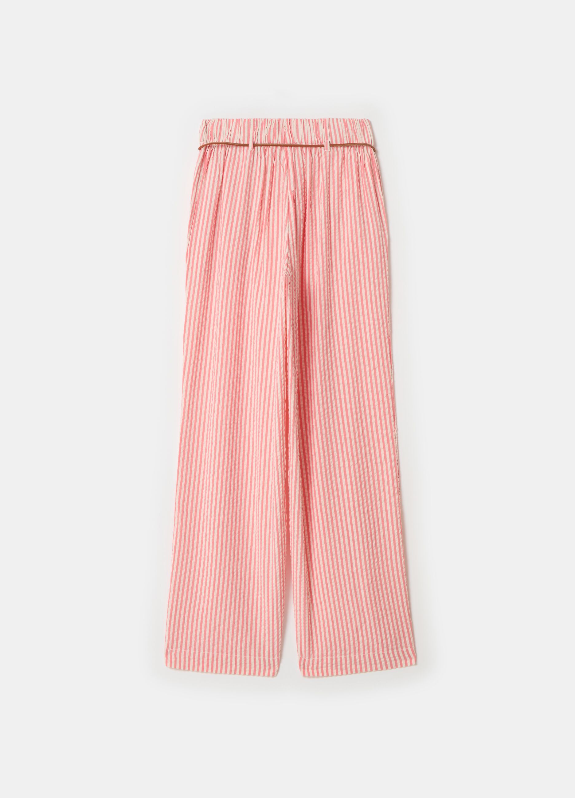 Pantalón de sirsaca de rayas con cinturón_4