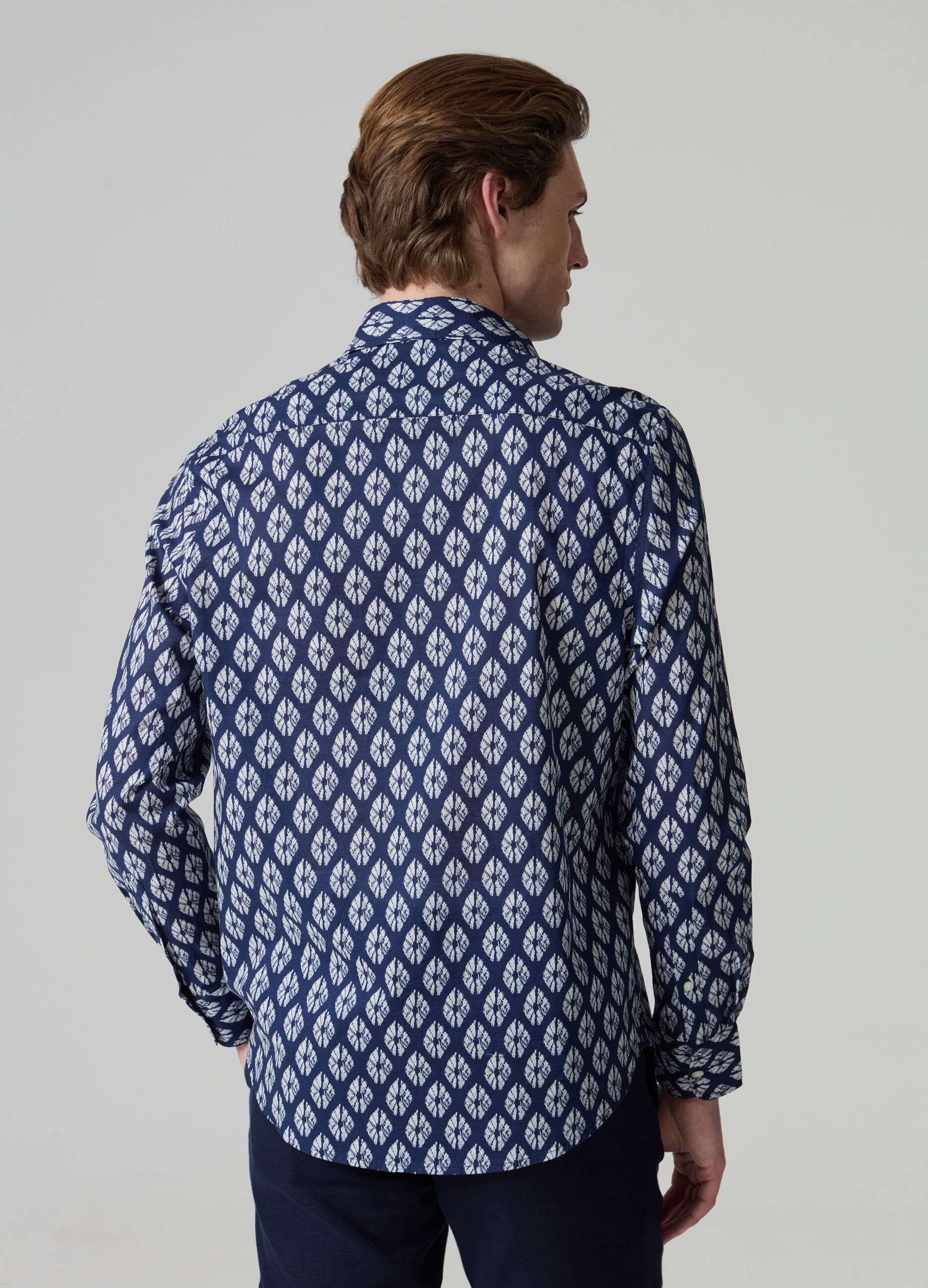 Cotton shirt with diamond pattern_2
