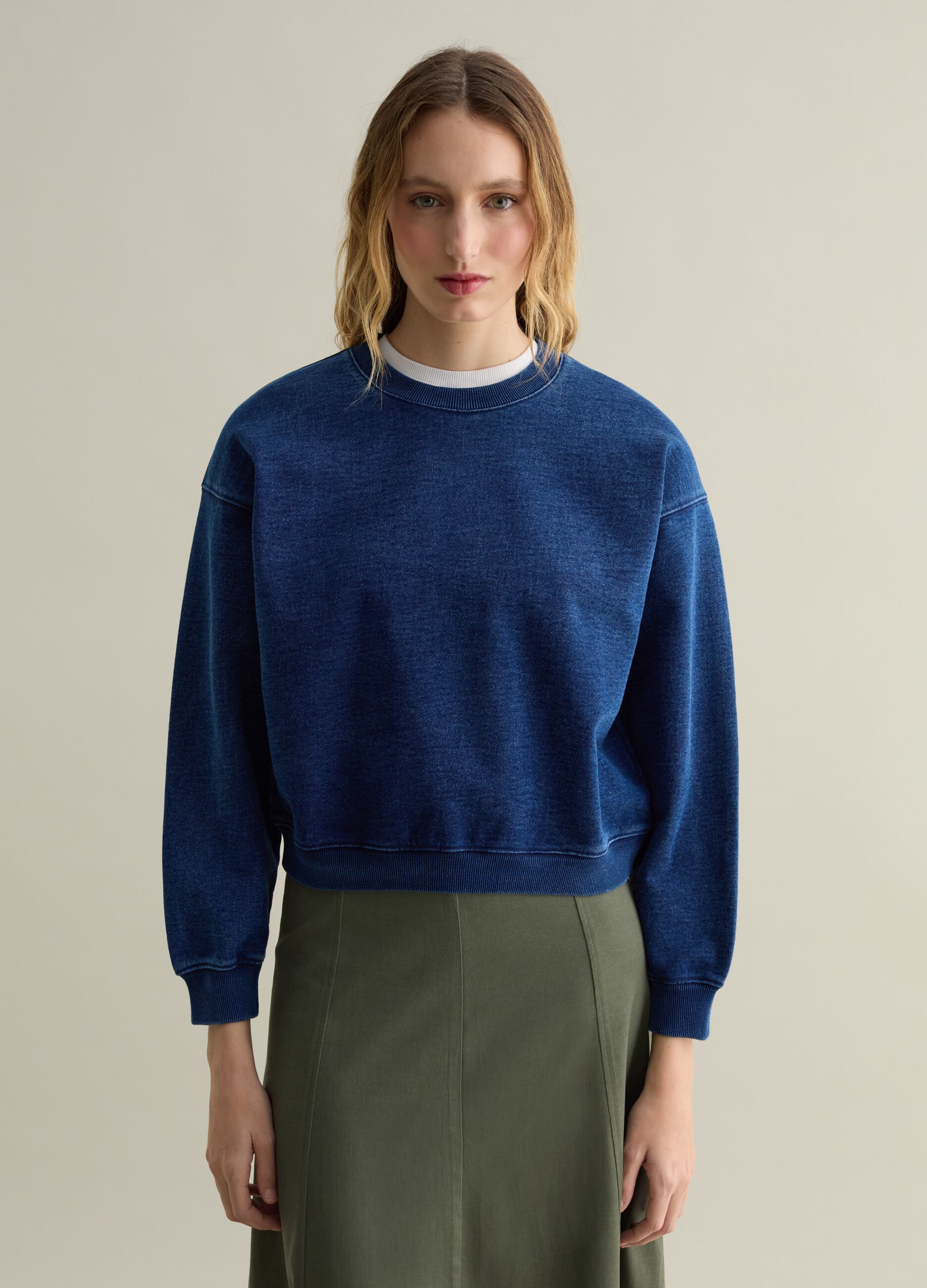 Sudadera oversize de denim