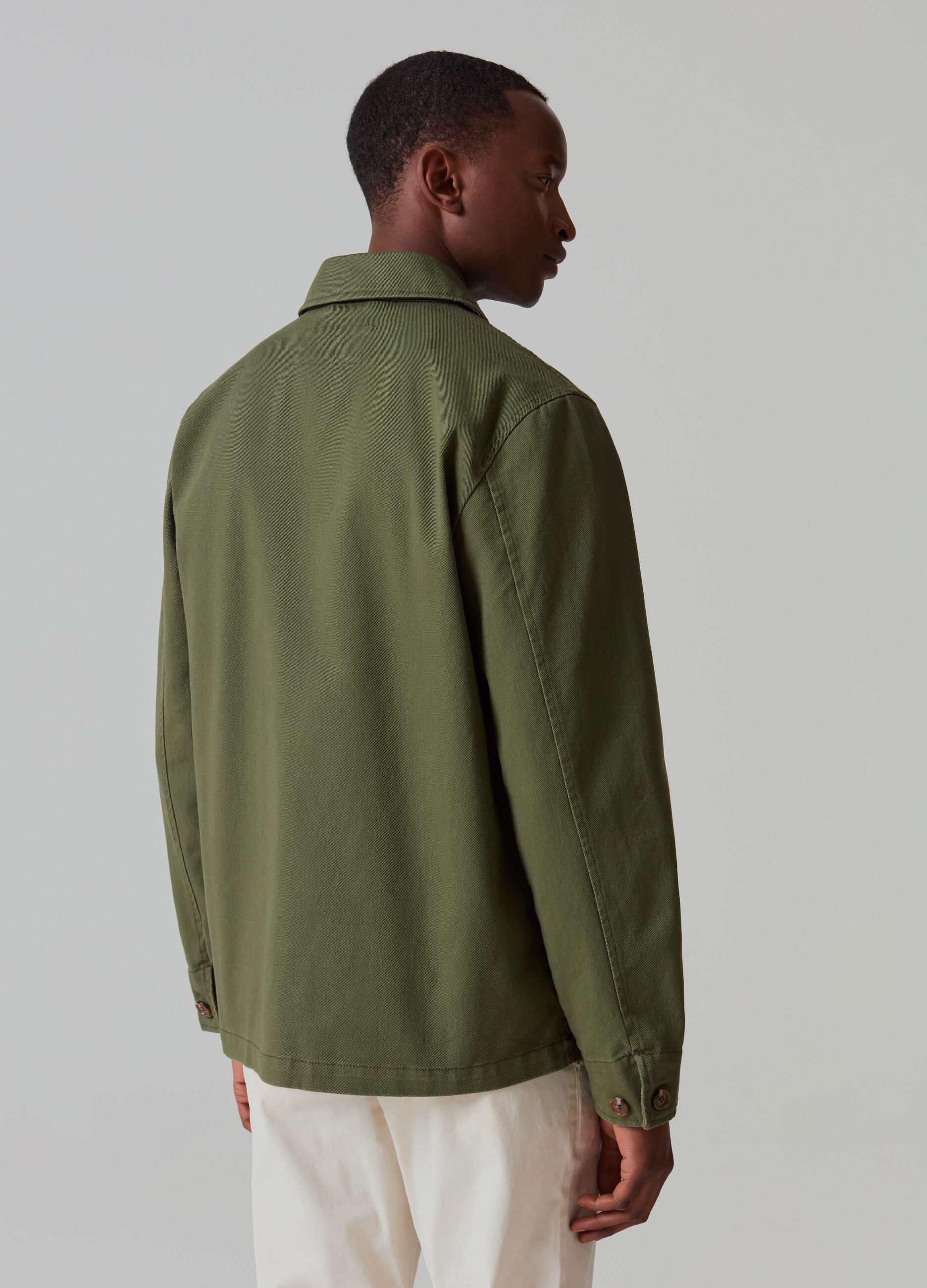 Cotton shacket with pockets