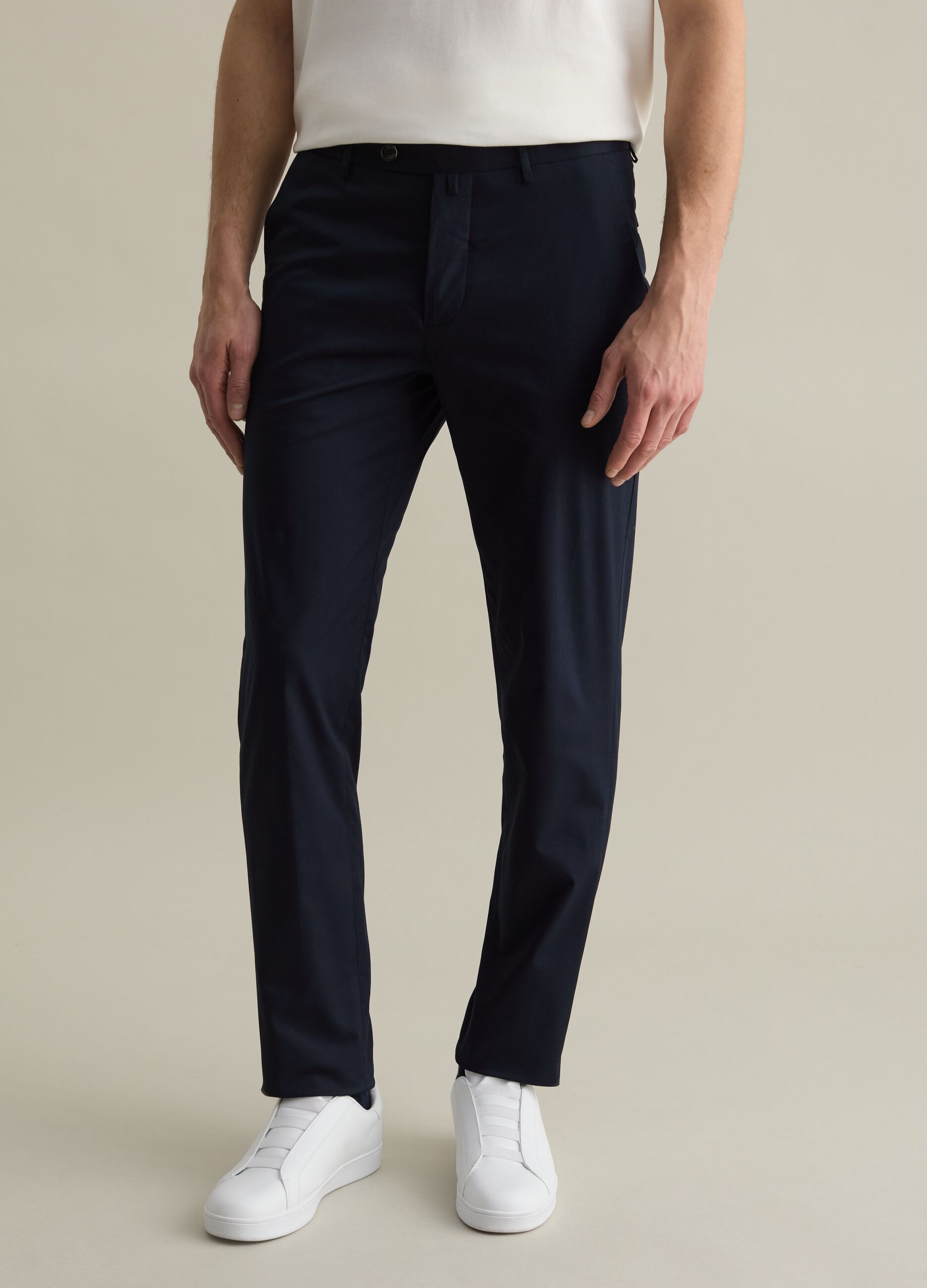 Stretch cotton chino trousers