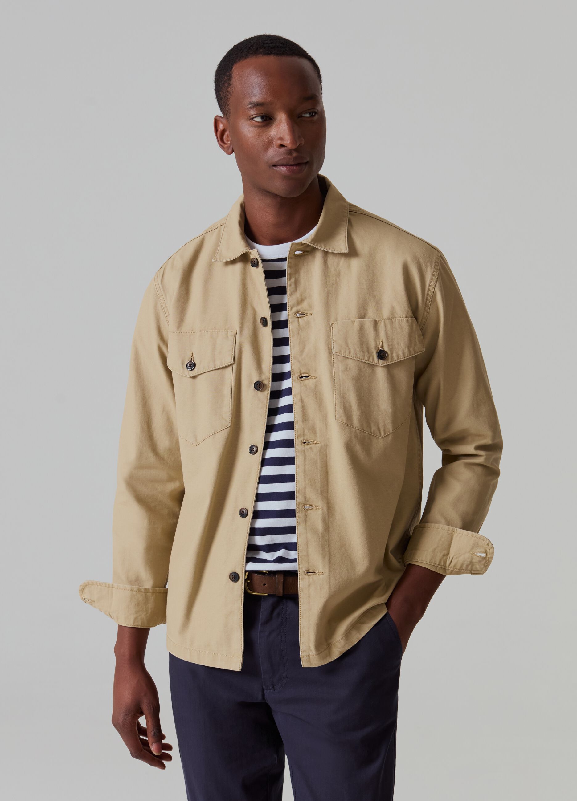 Sobrecamisa de algodón con bolsillos