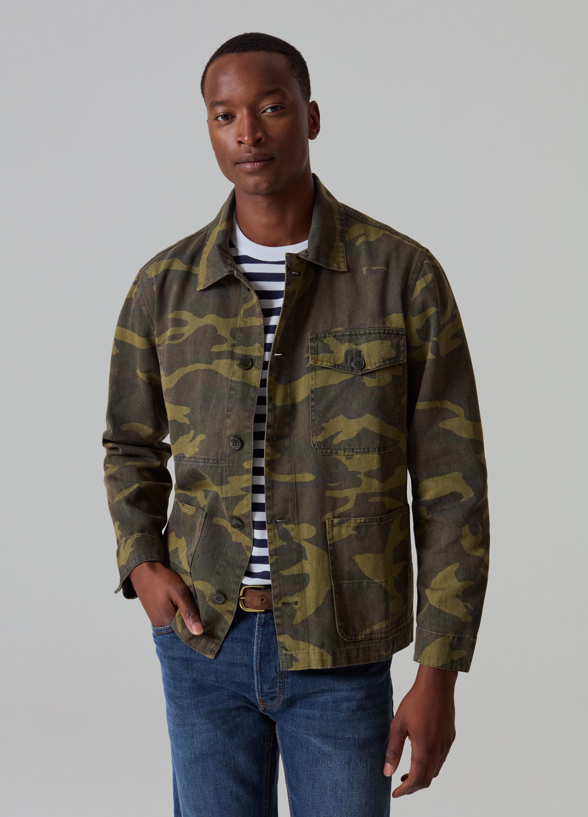 Camouflage shacket with pockets_0