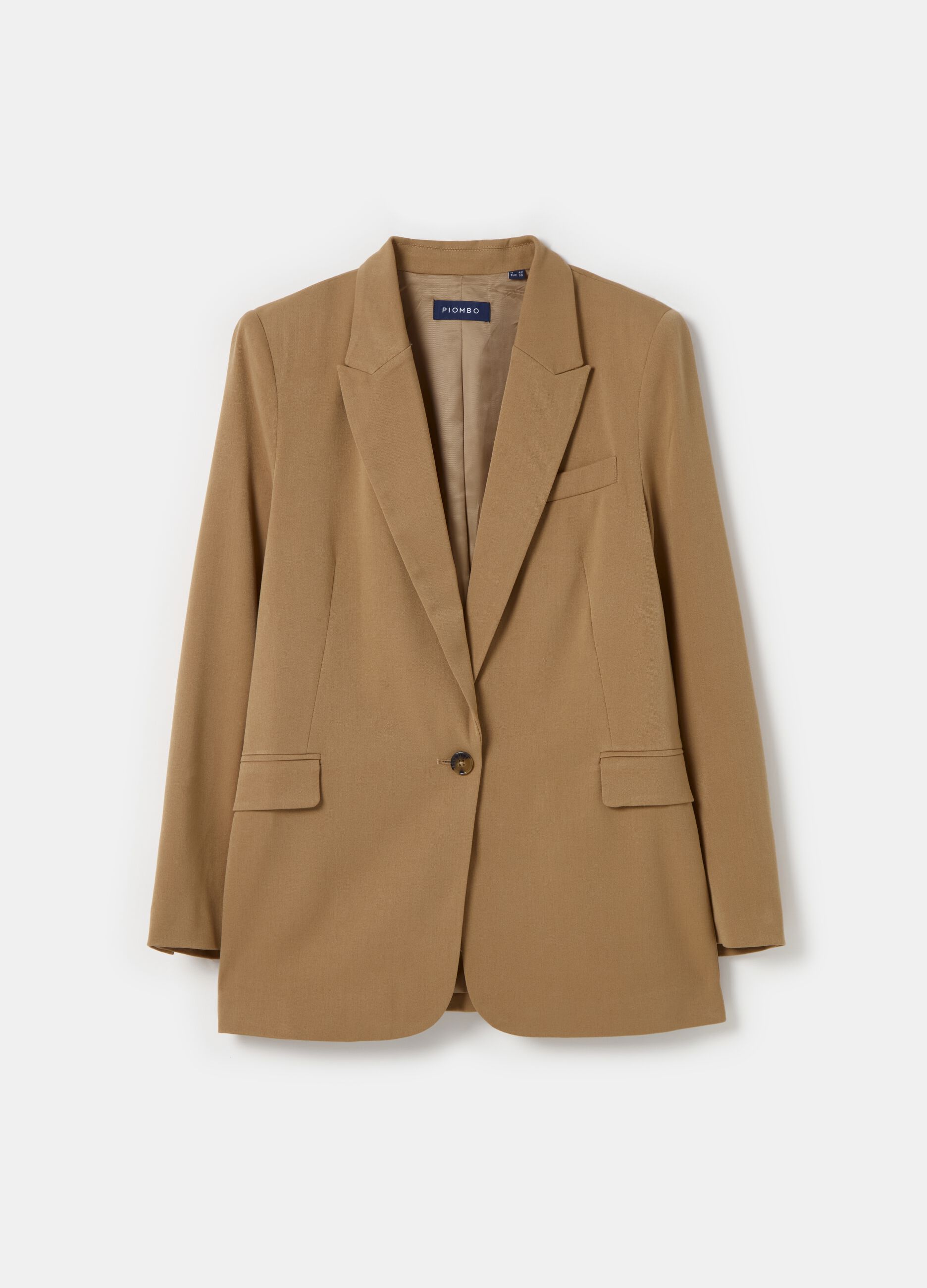 Contemporary solid colour single-breasted blazer_3