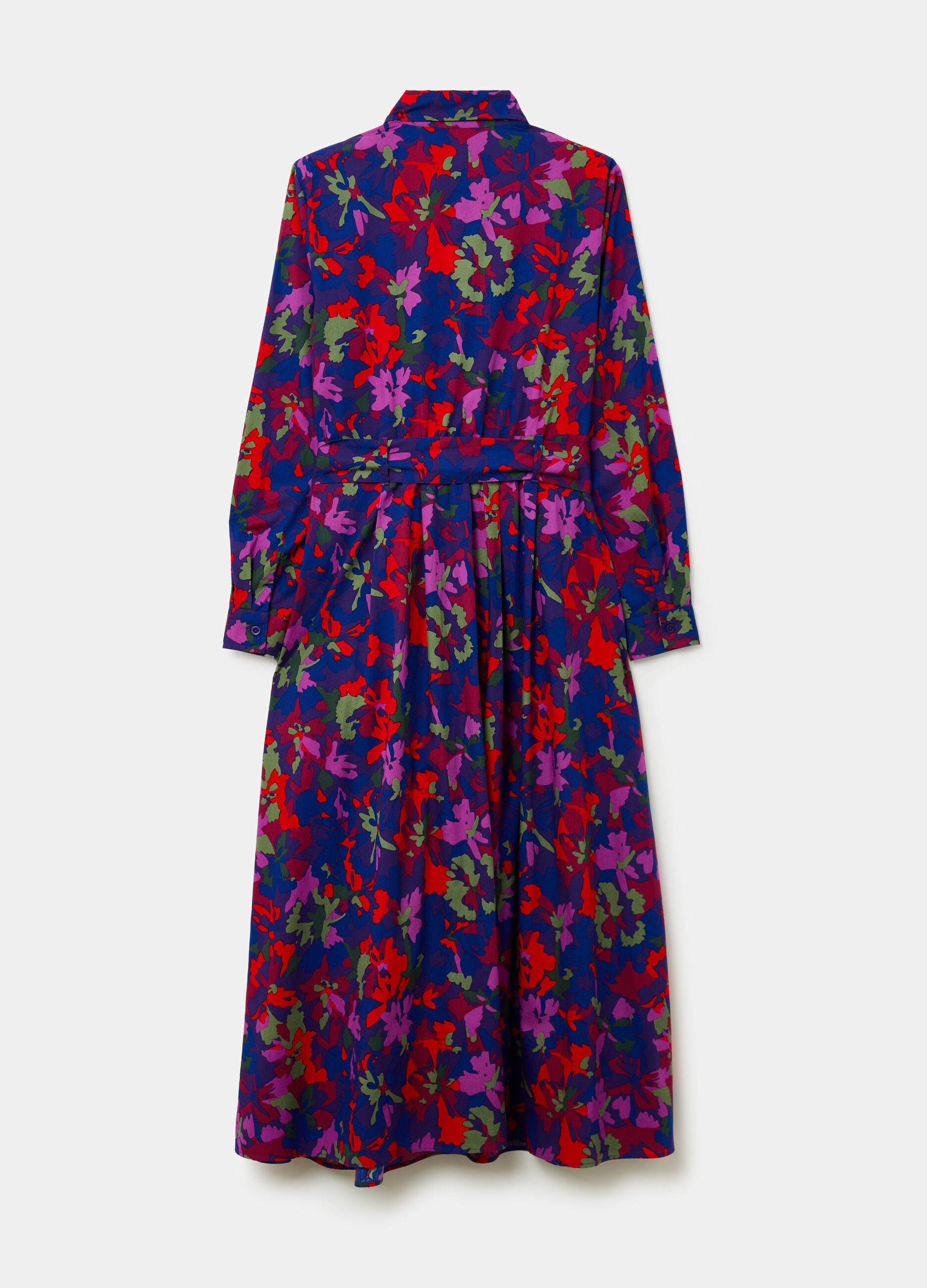 Vestido largo camisero con estampado floral_4