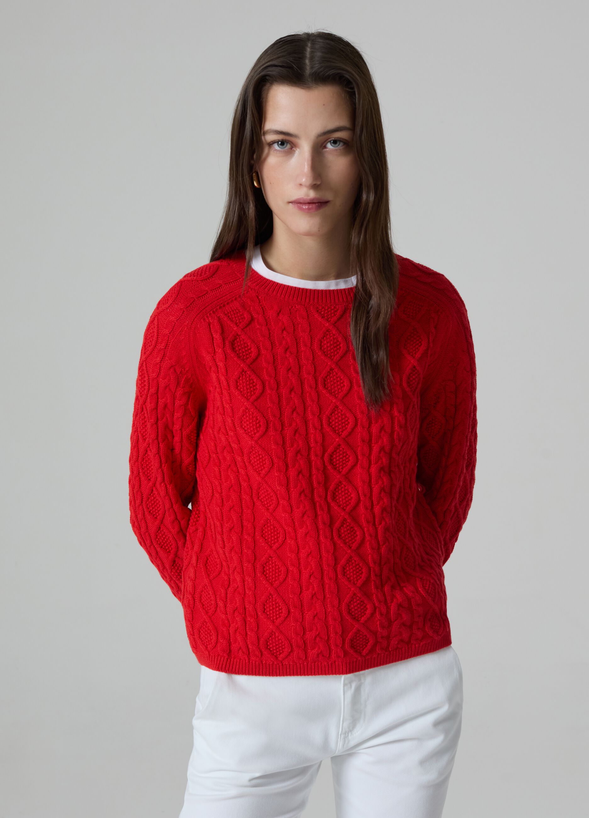 Pullover with woven design_0