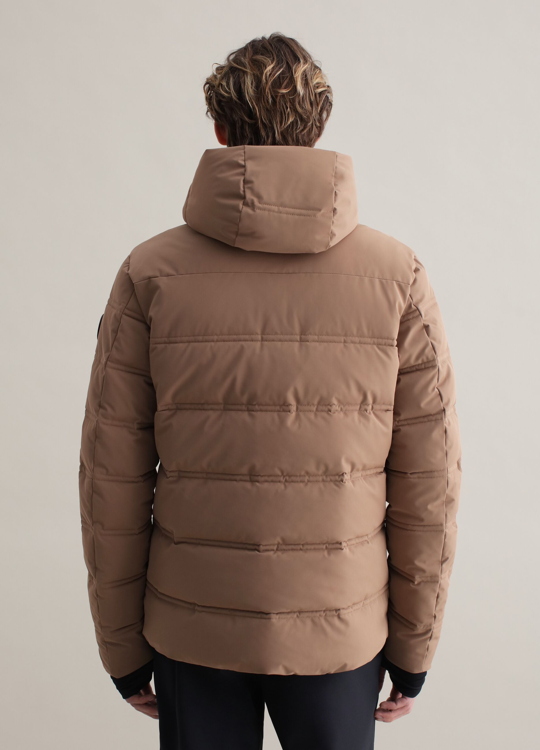 Mens full zip hooded puffer jacket sales