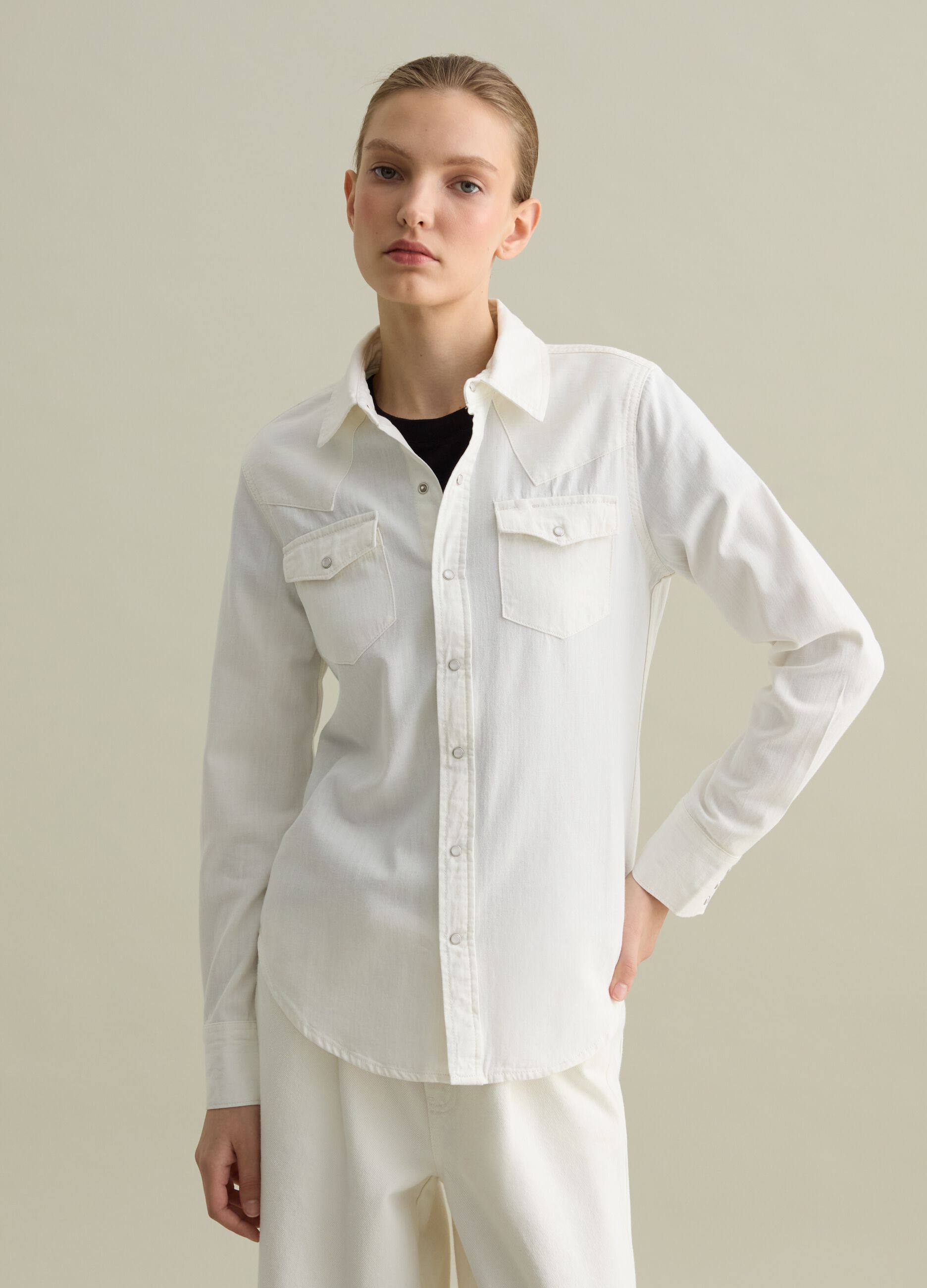 Western shirt in denim
