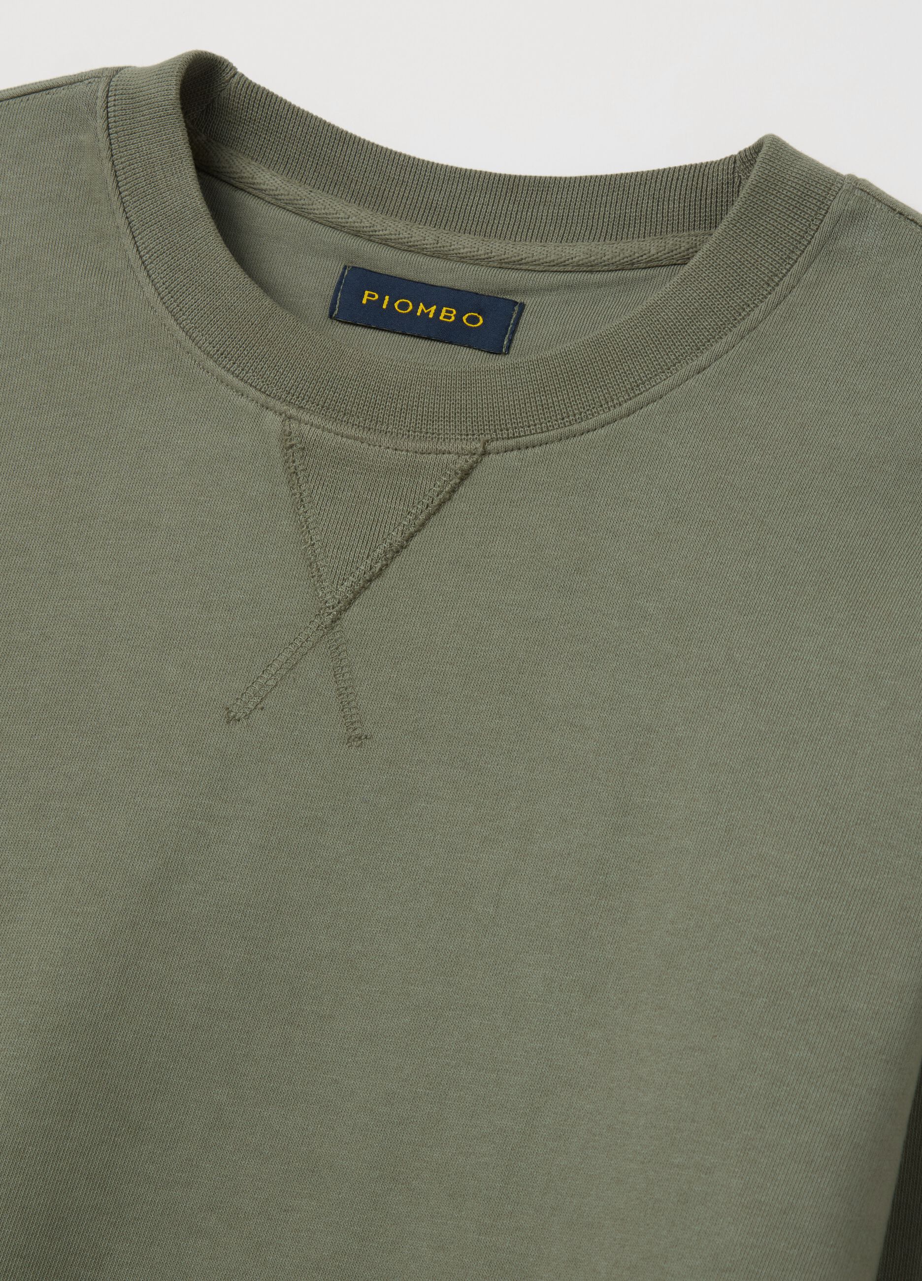 Sweatshirt with round neck and stitched detail