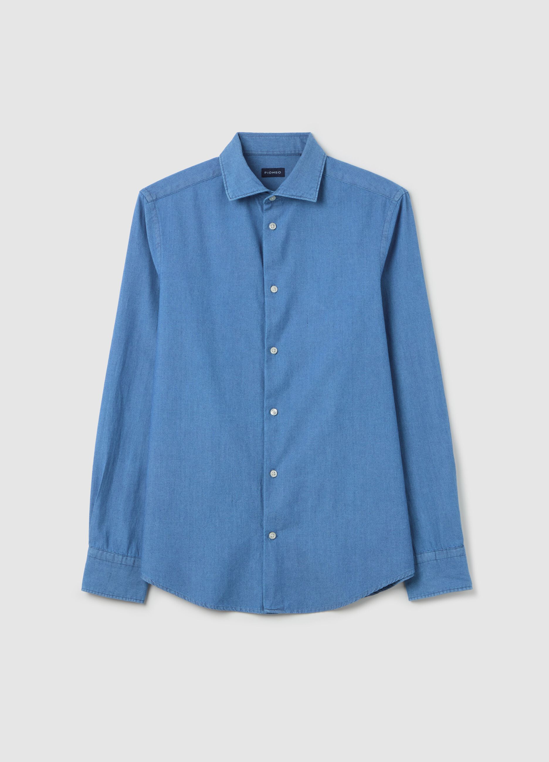 Regular-fit shirt in chambray denim