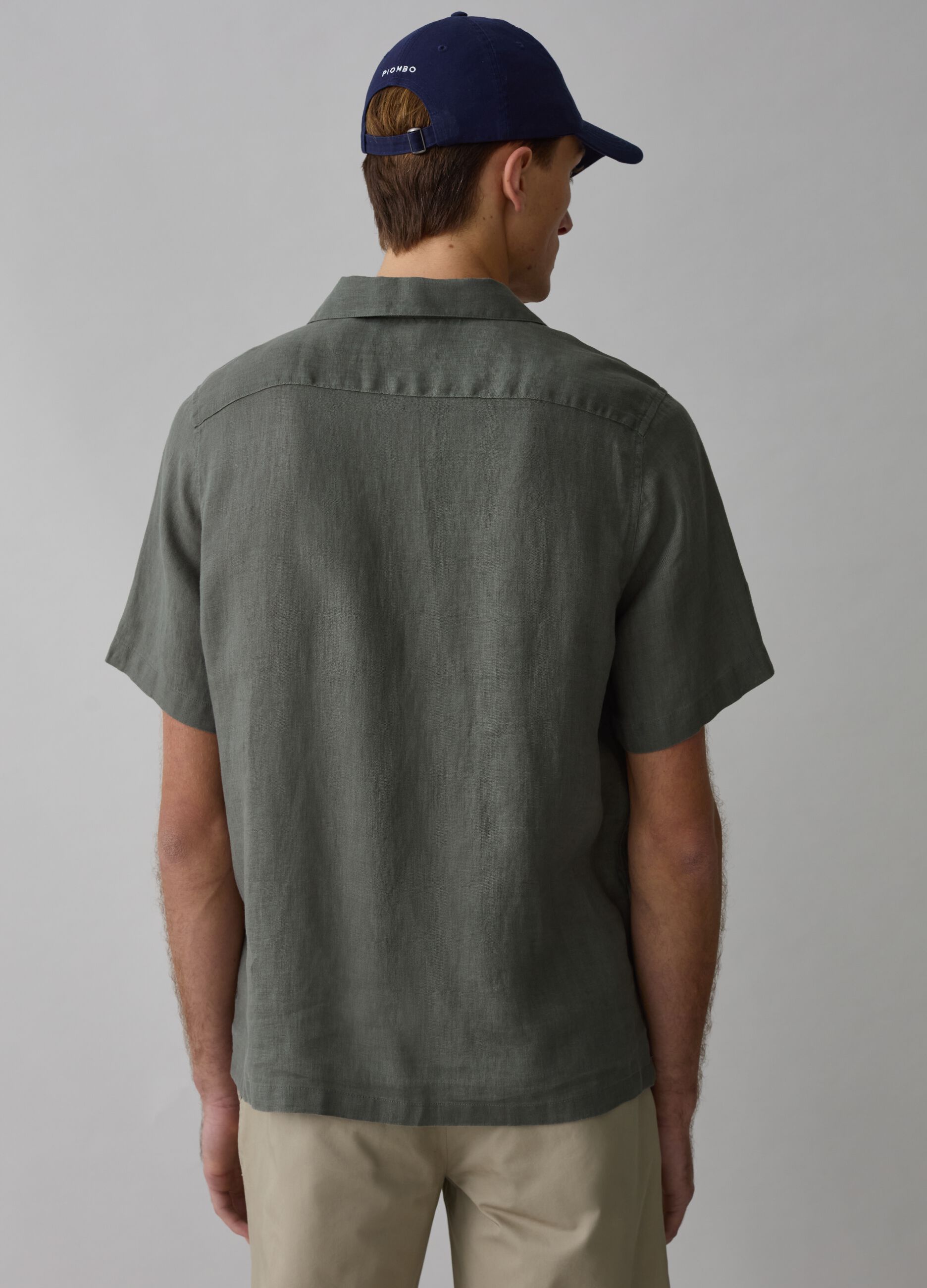 Camisa de manga corta de lino_2