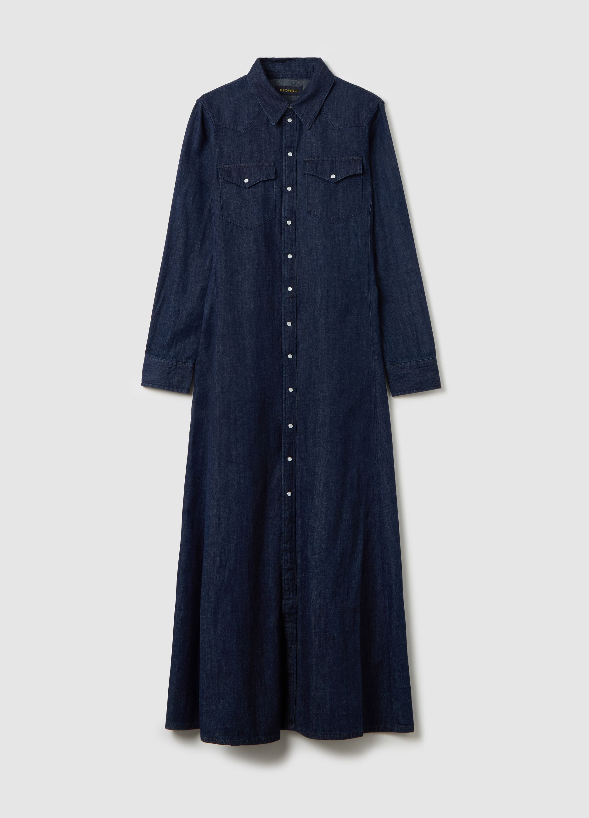Vestido camisero de denim