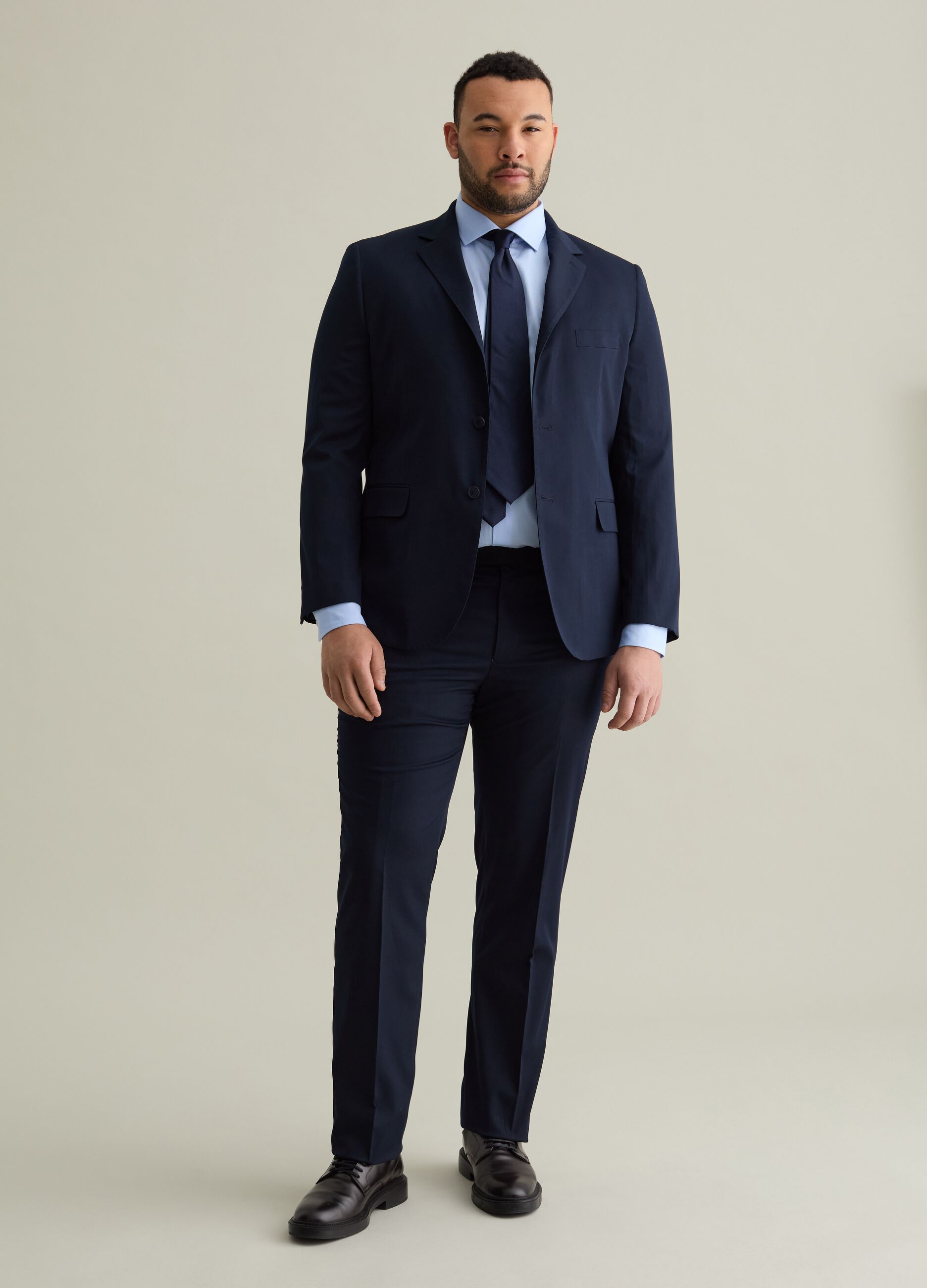 Regular-fit, solid colour smart trousers