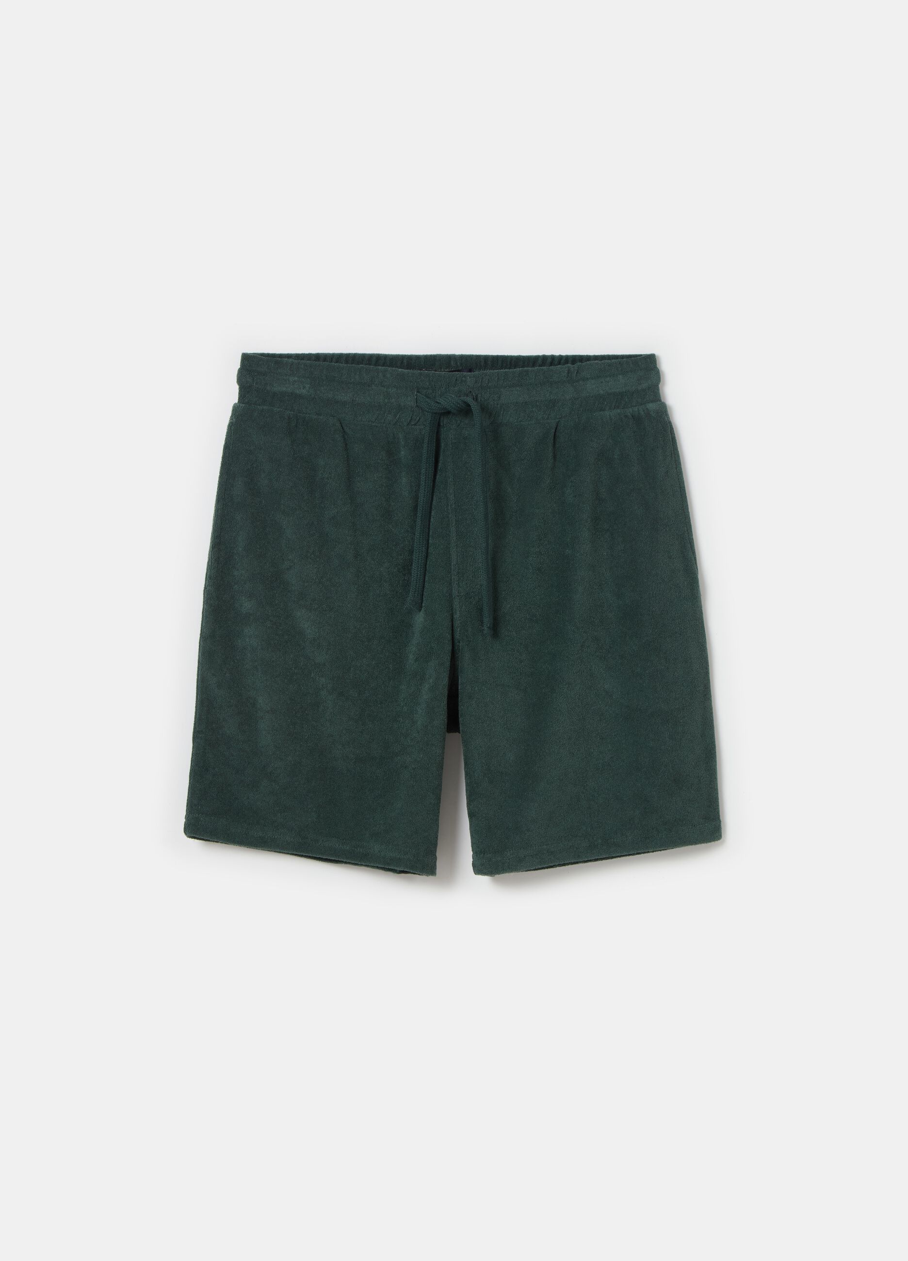 Bermudas joggers de tejido rizado reversible_3