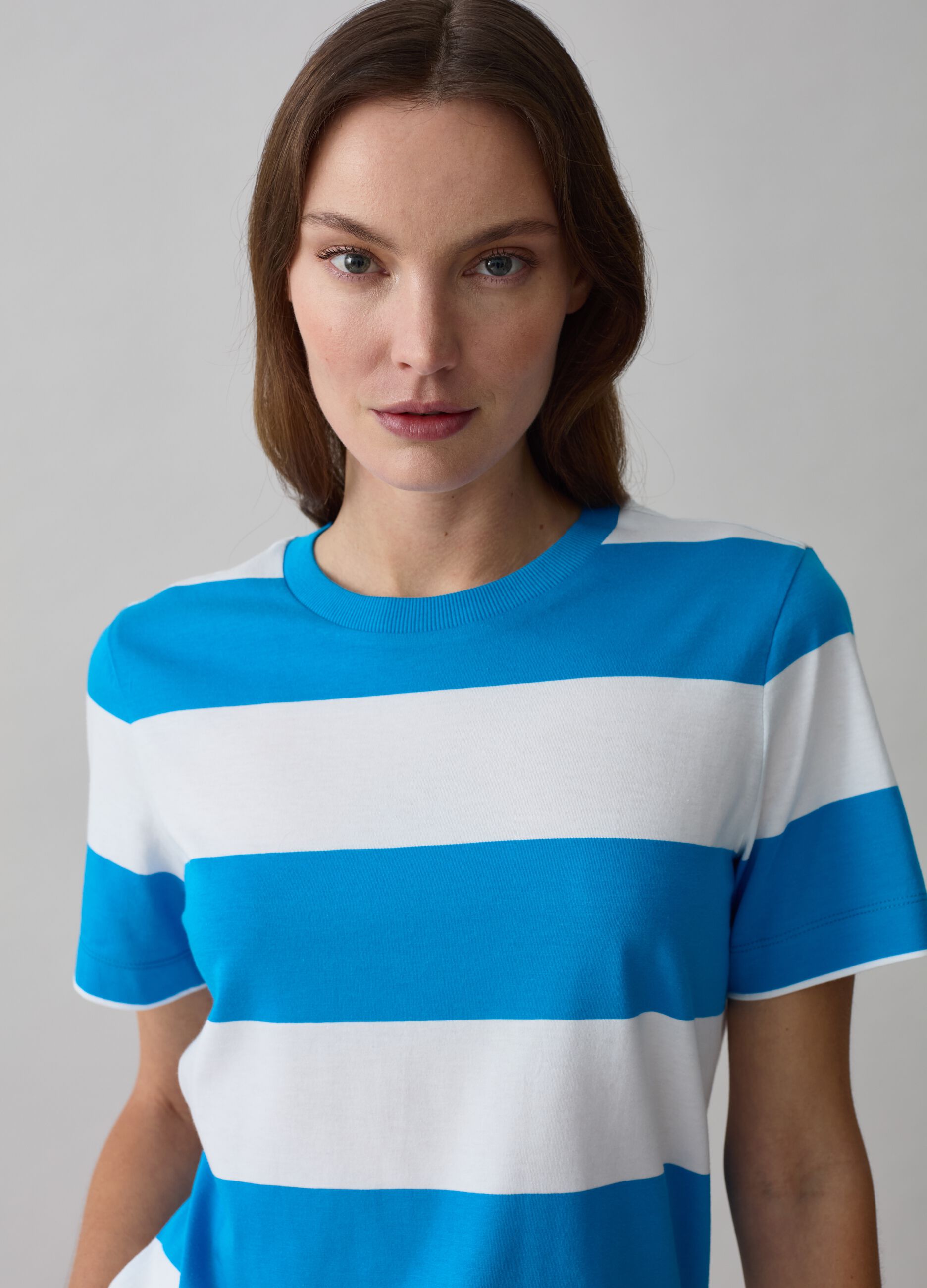 Camiseta de algodón de rayas_1