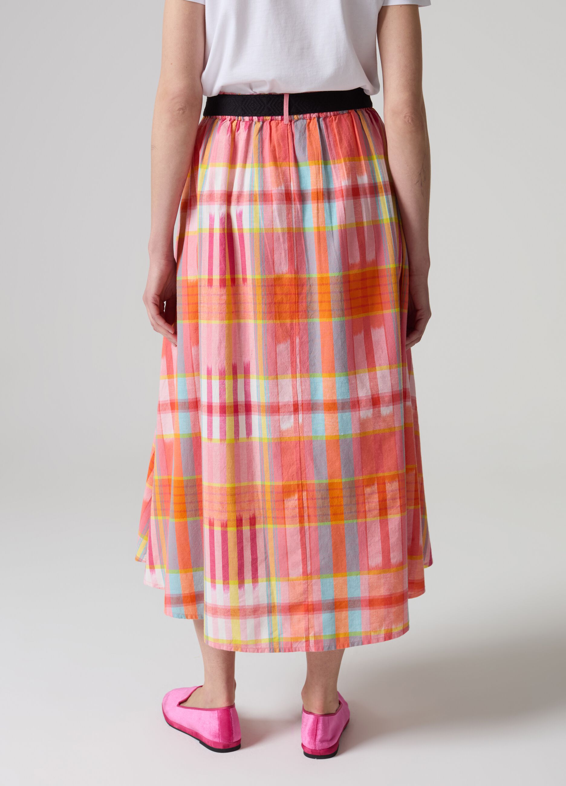 Full midi skirt with check pattern