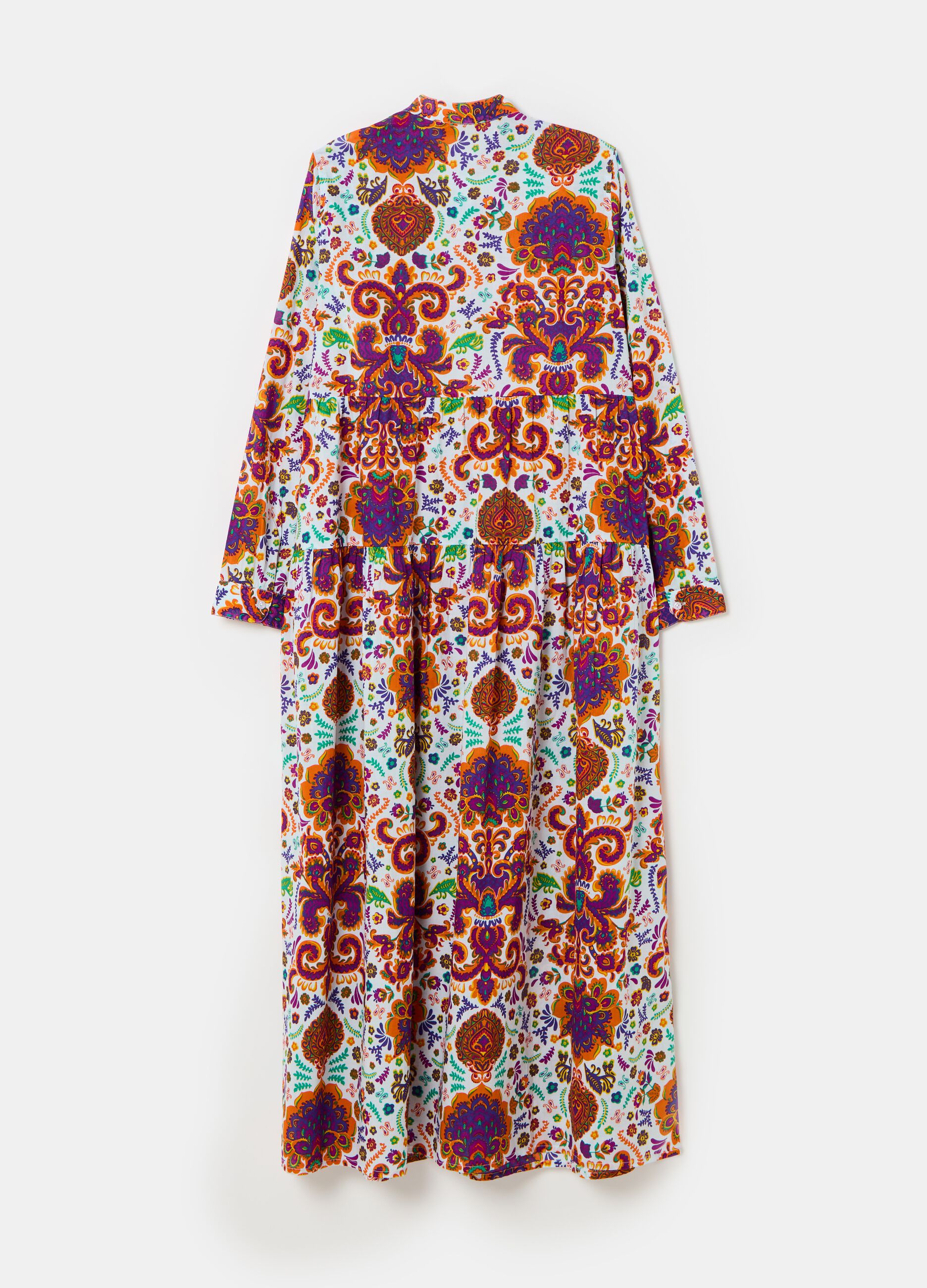 Vestido camisero largo con estampado_2