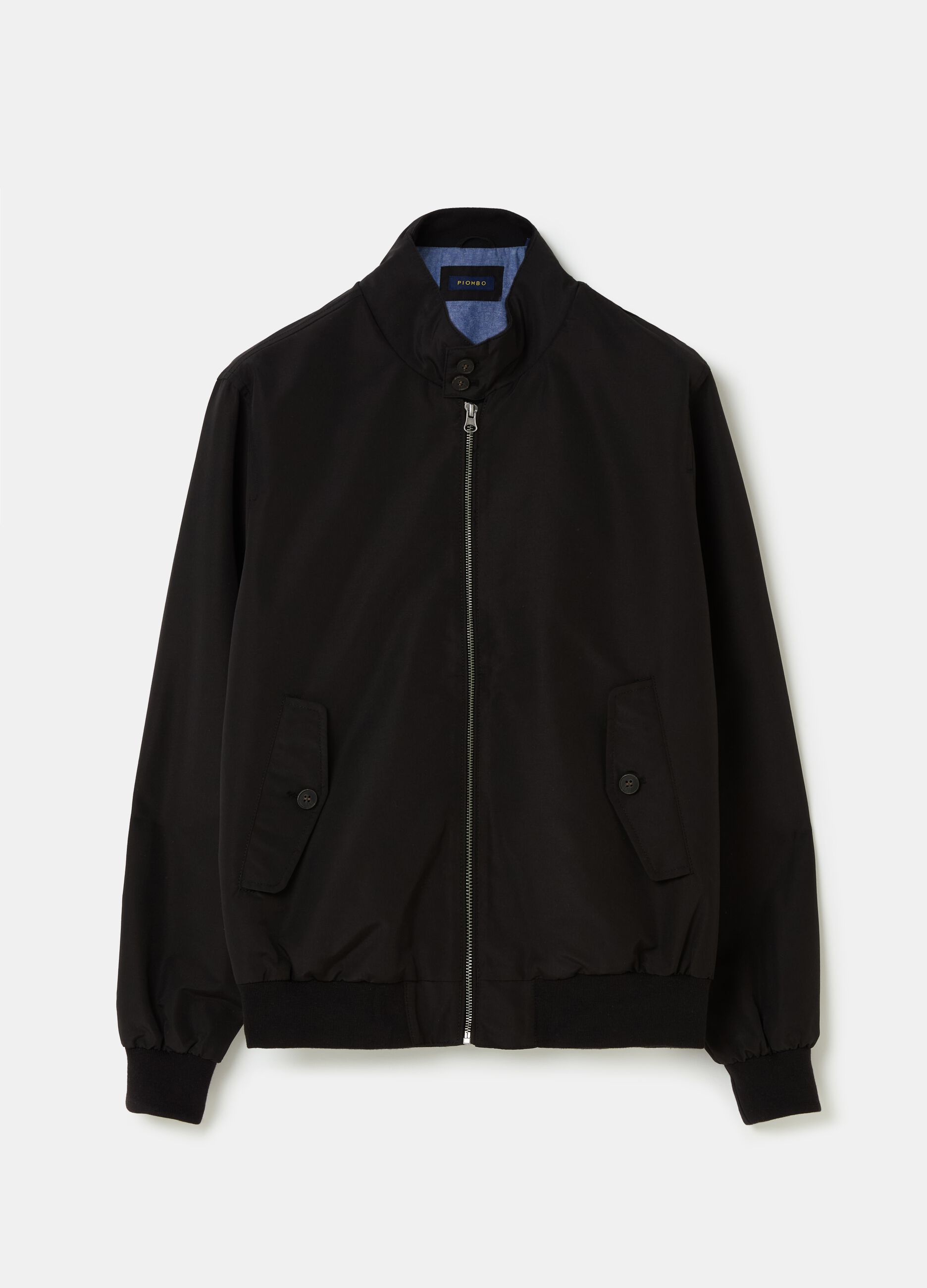 Full-zip bomber jacket with high neck and buttons_3