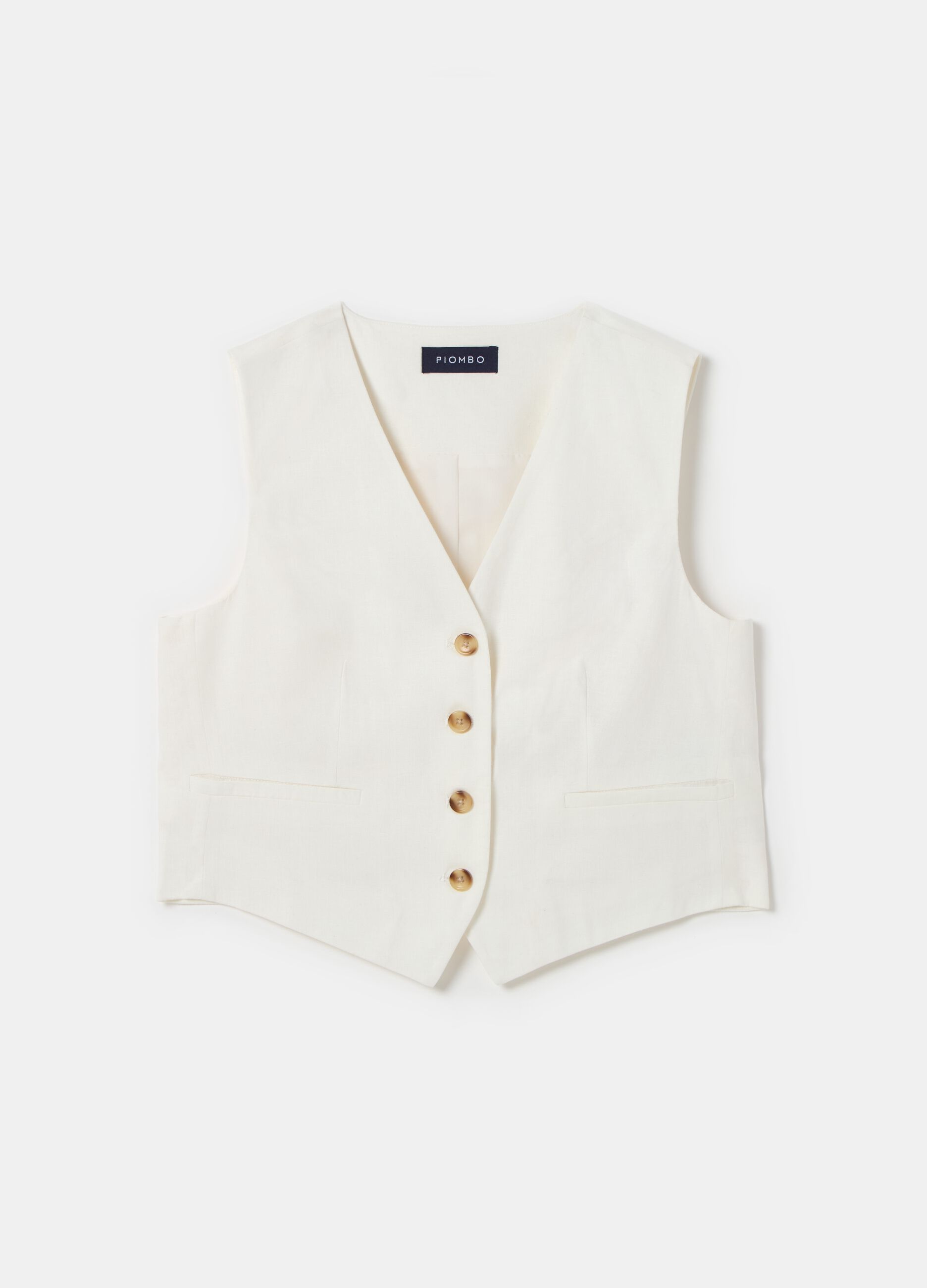 Contemporary gilet in linen and viscose_3