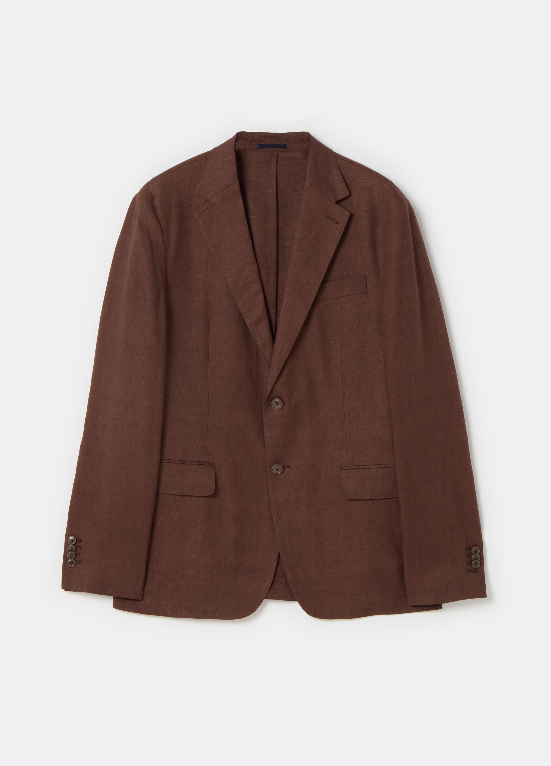 Contemporary single-breasted blazer in linen_3