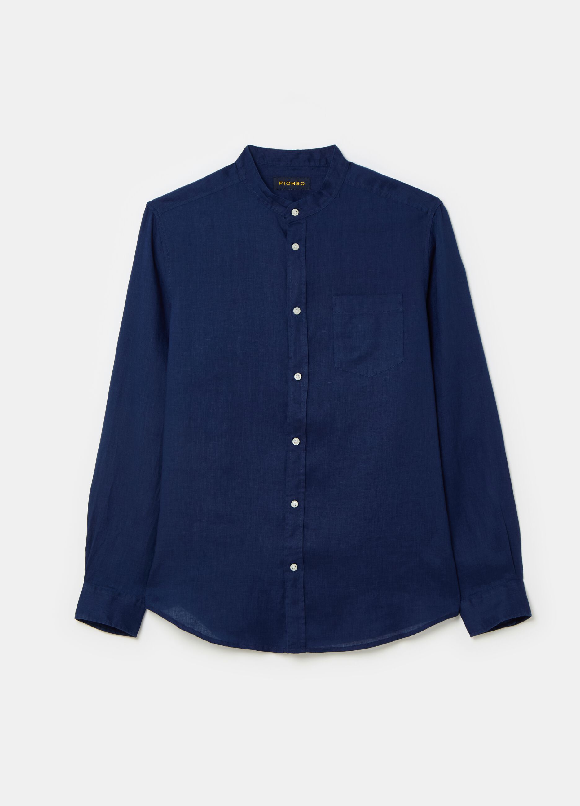 Camisa regular fit de lino cuello mao_3