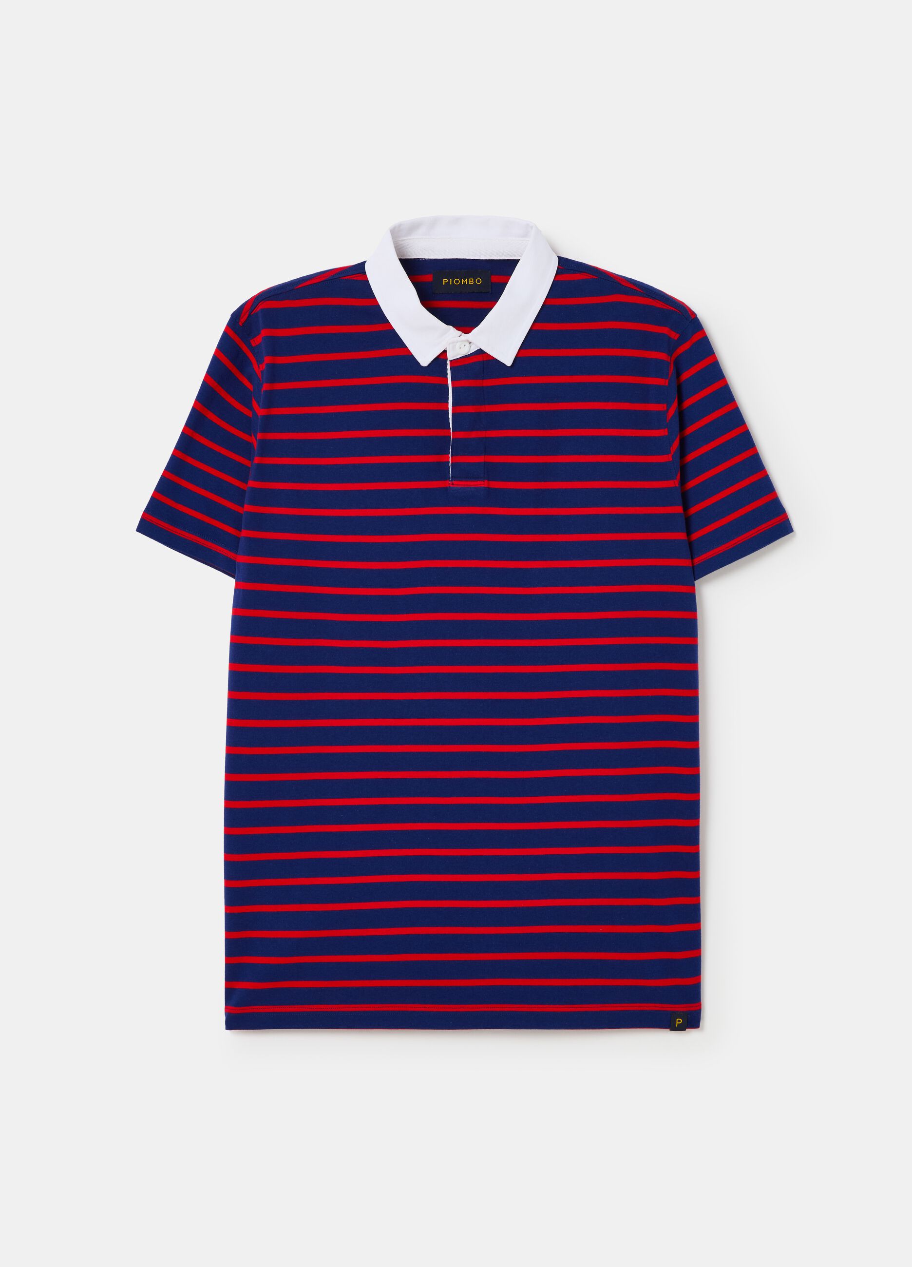 Polo de rayas con cuello en contraste