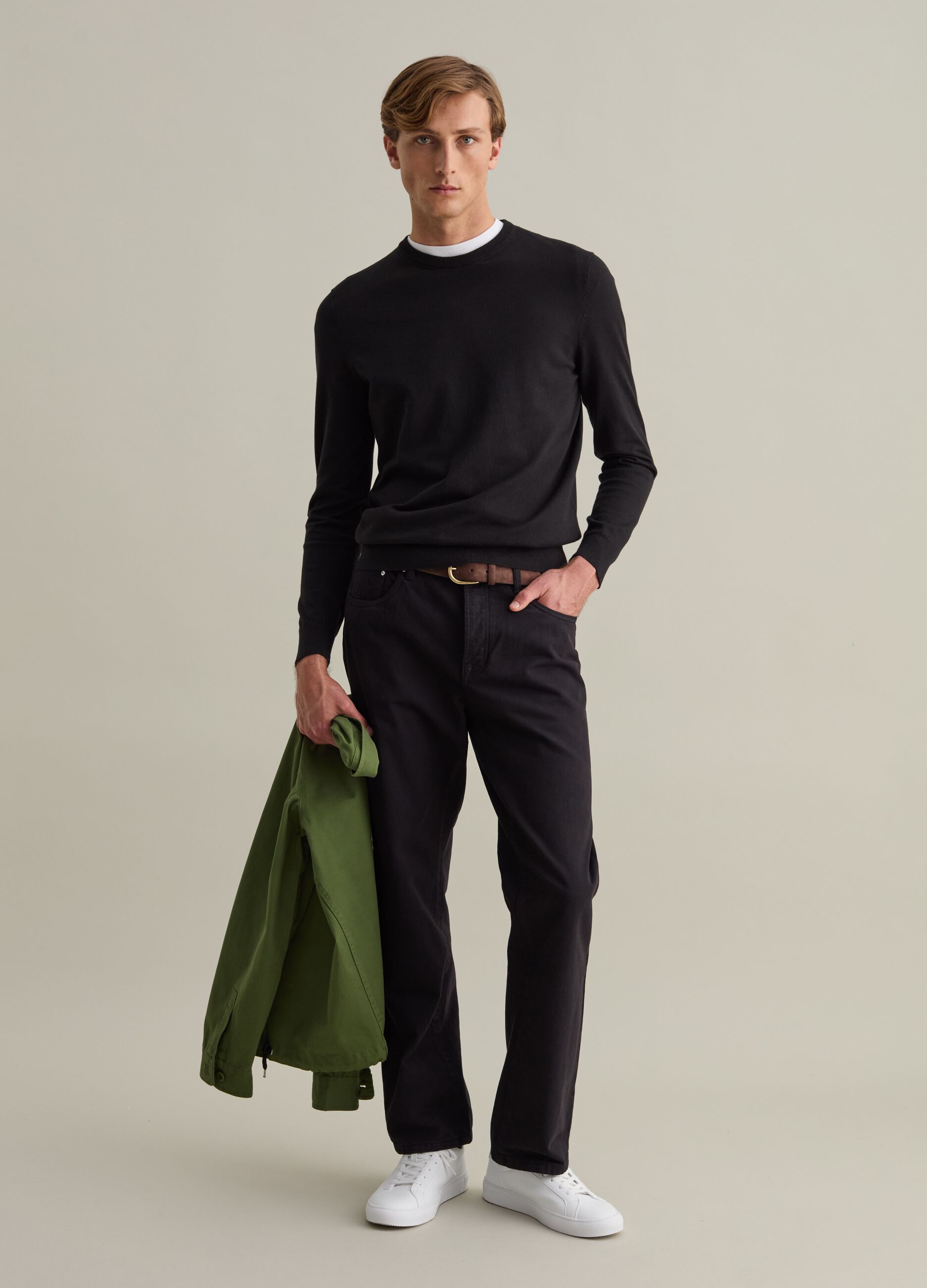 Straight fit jeans in cotton twill