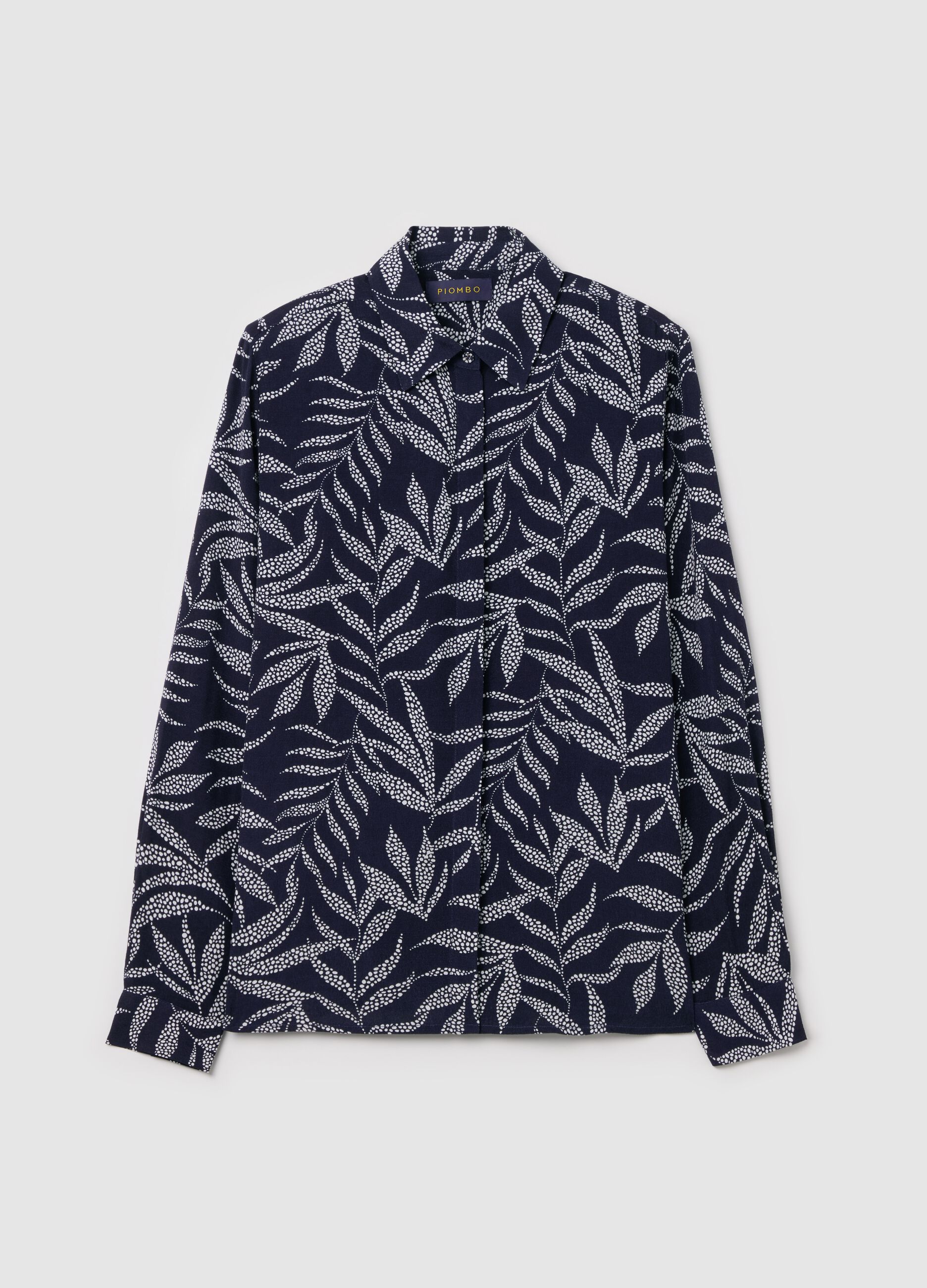 Viscose shirt with foliage print