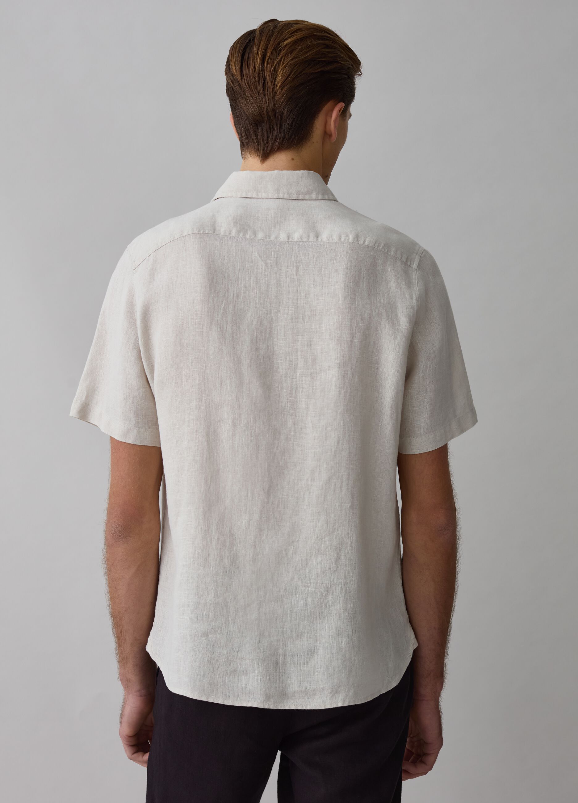 Camisa de manga corta de lino_2
