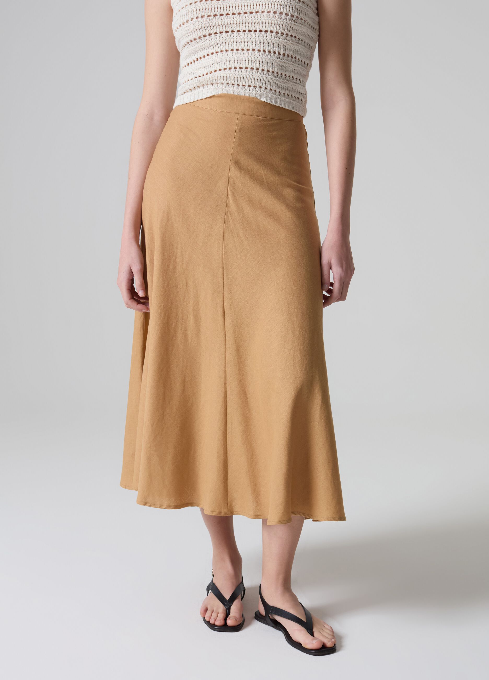 Falda larga de lino y viscosa Contemporary_2