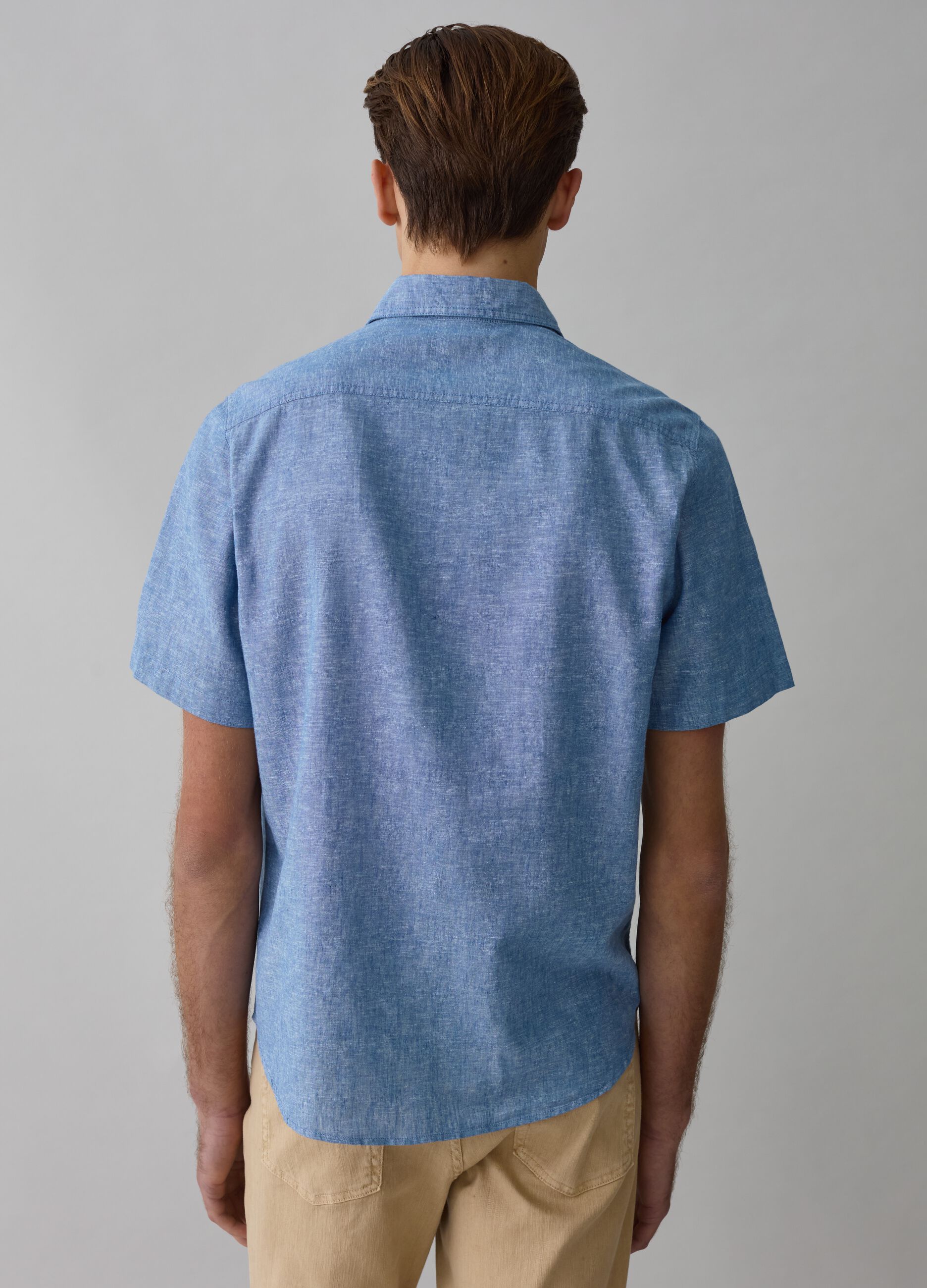 Camisa de manga corta chambray_2
