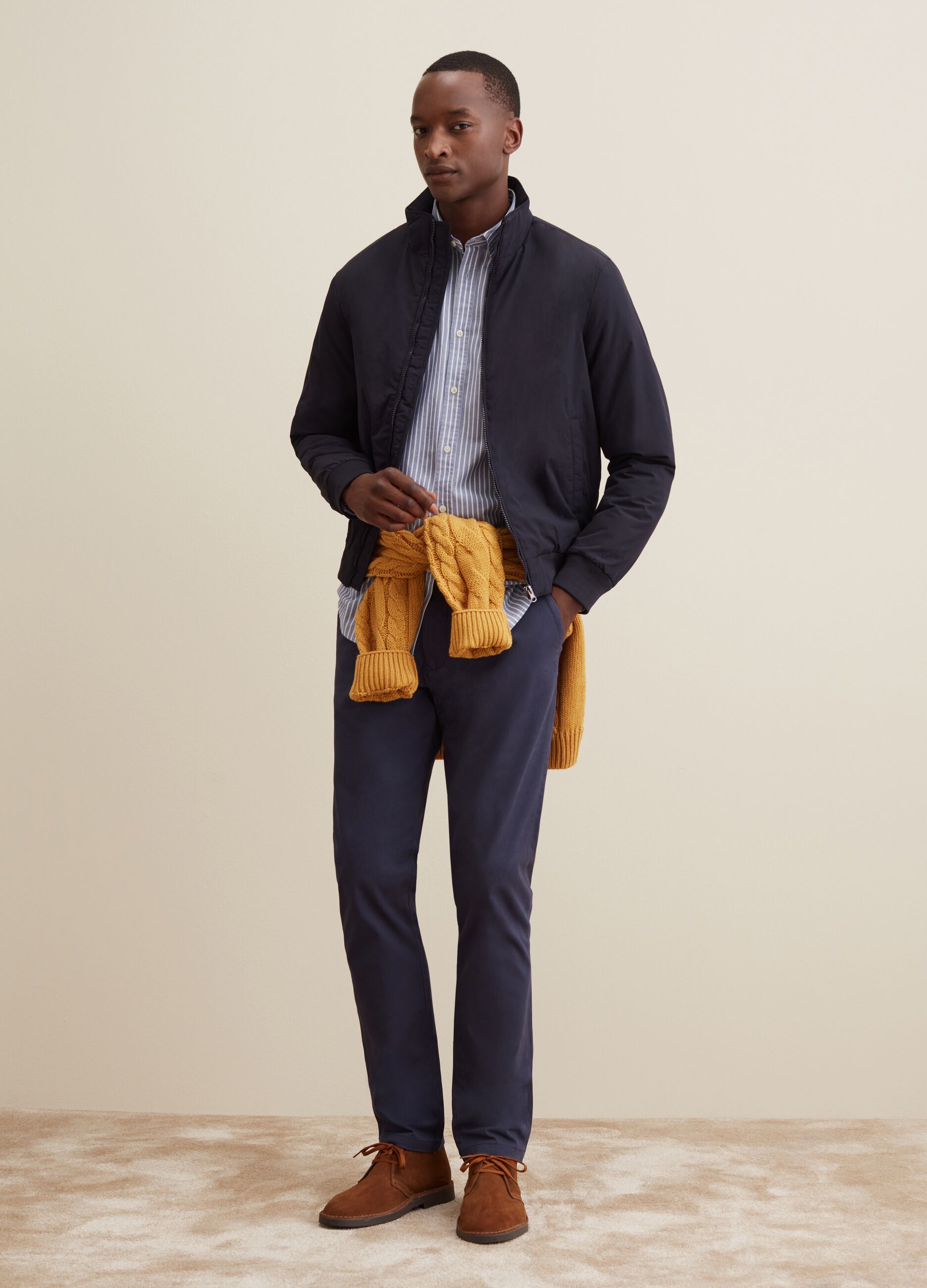 Man's Full-zip bomber jacket with high neck | PIOMBO