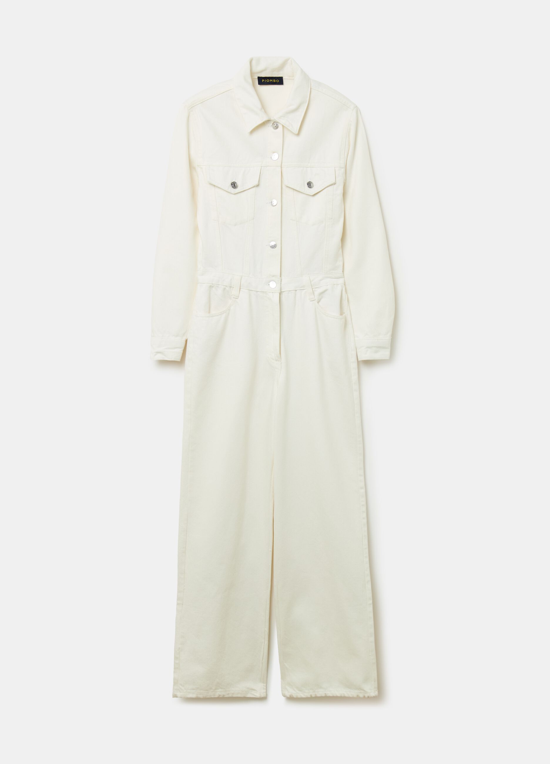 Straight-fit denim jumpsuit