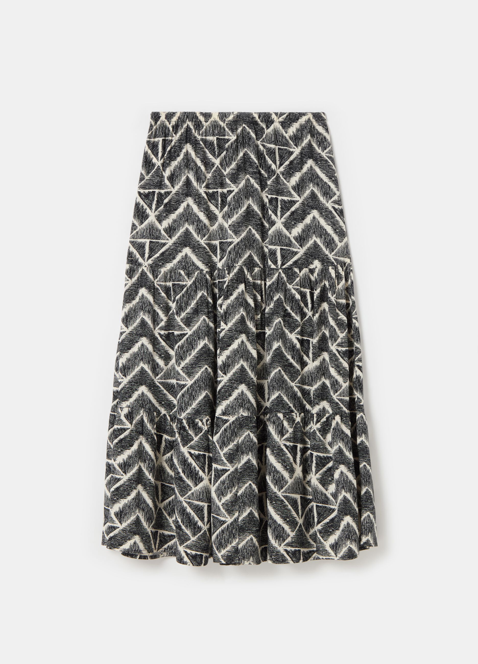 Long tiered skirt in viscose_4