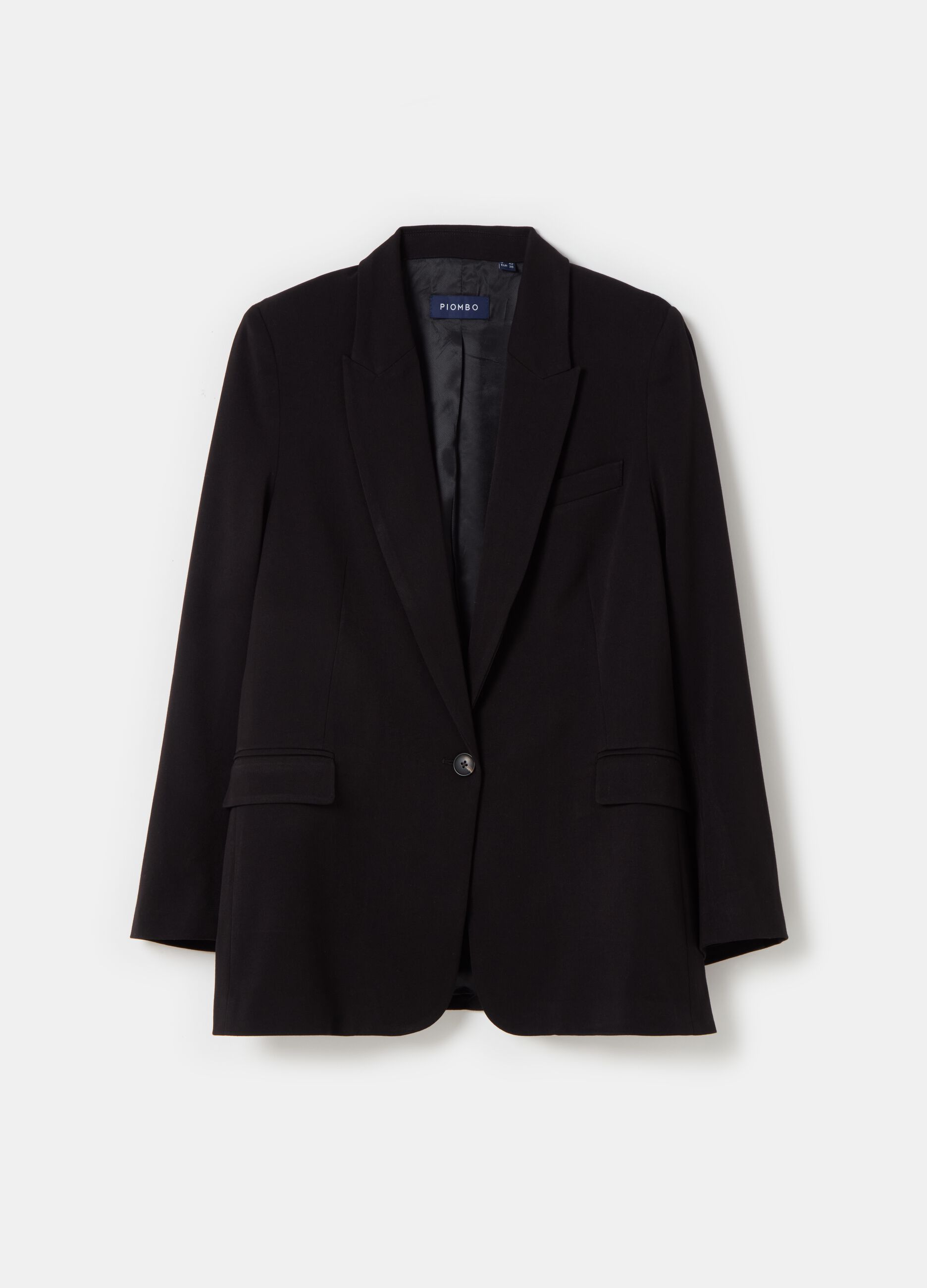 Contemporary solid colour single-breasted blazer